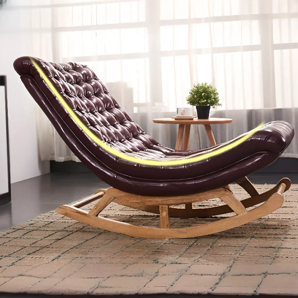 Fauteuil à bascule ergonomique moderne rembourré avec repose-pieds