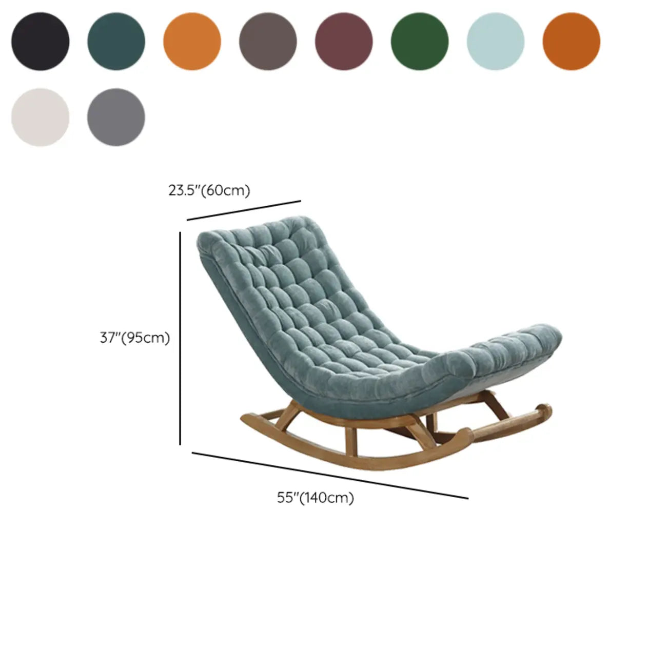 Fauteuil à bascule ergonomique moderne rembourré avec repose-pieds