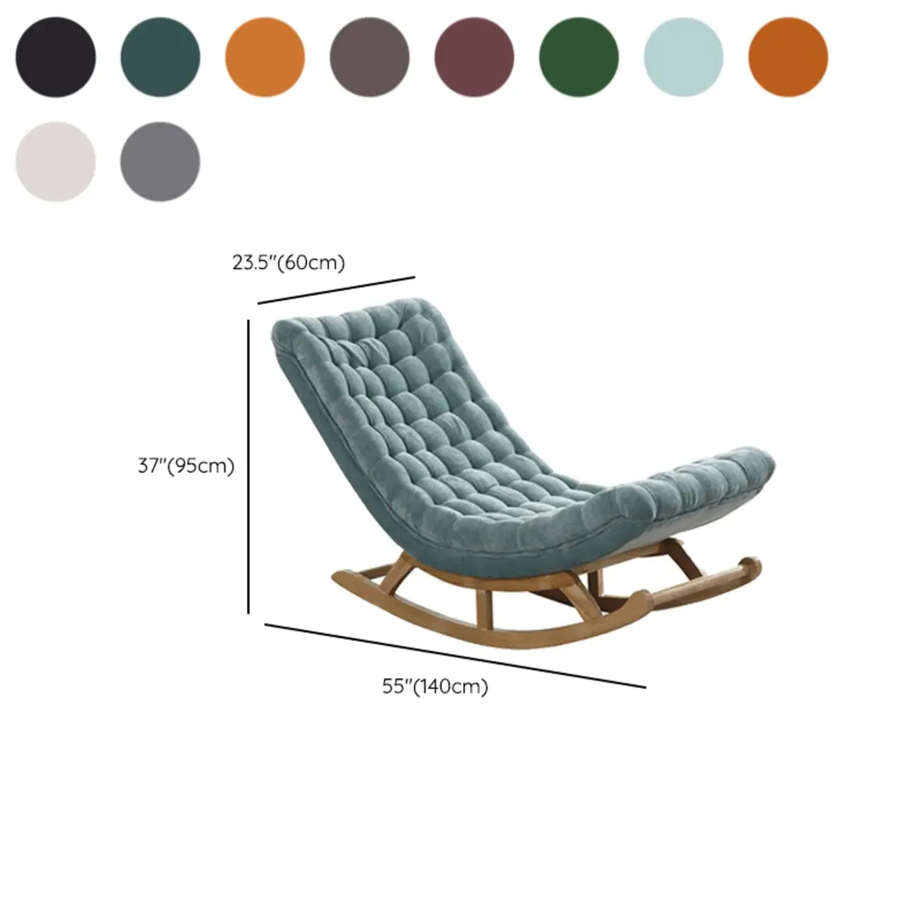 Fauteuil à bascule ergonomique moderne rembourré avec repose-pieds