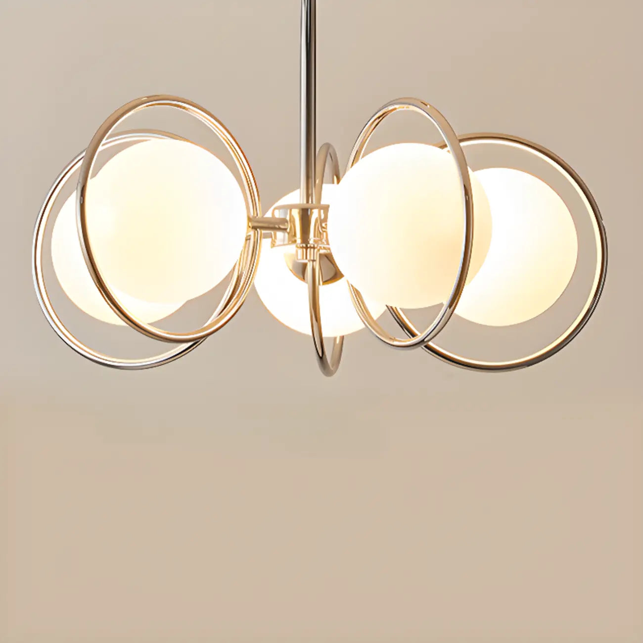 Lustre moderne à globe LED avec design circulaire en verre