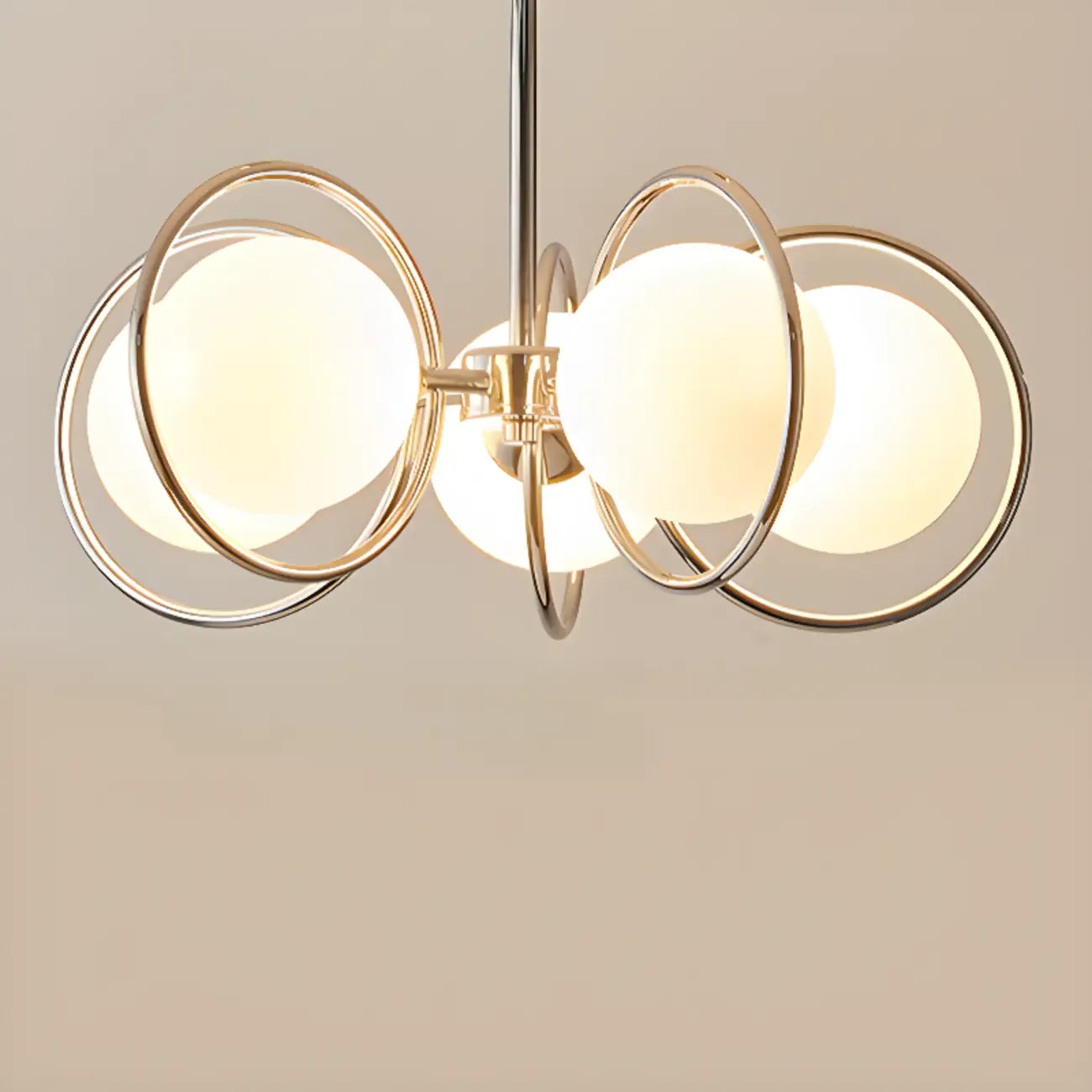 Lustre moderne à globe LED avec design circulaire en verre