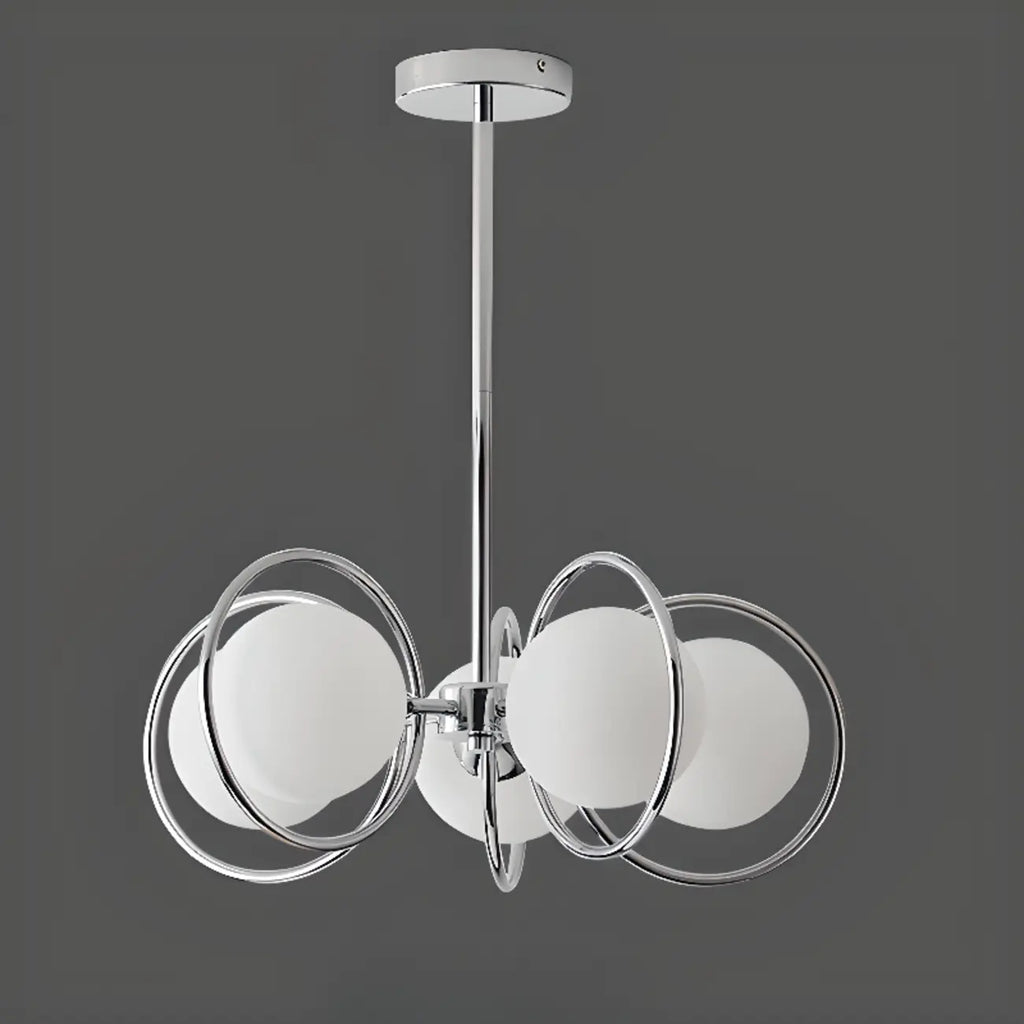 Lustre moderne à globe LED avec design circulaire en verre