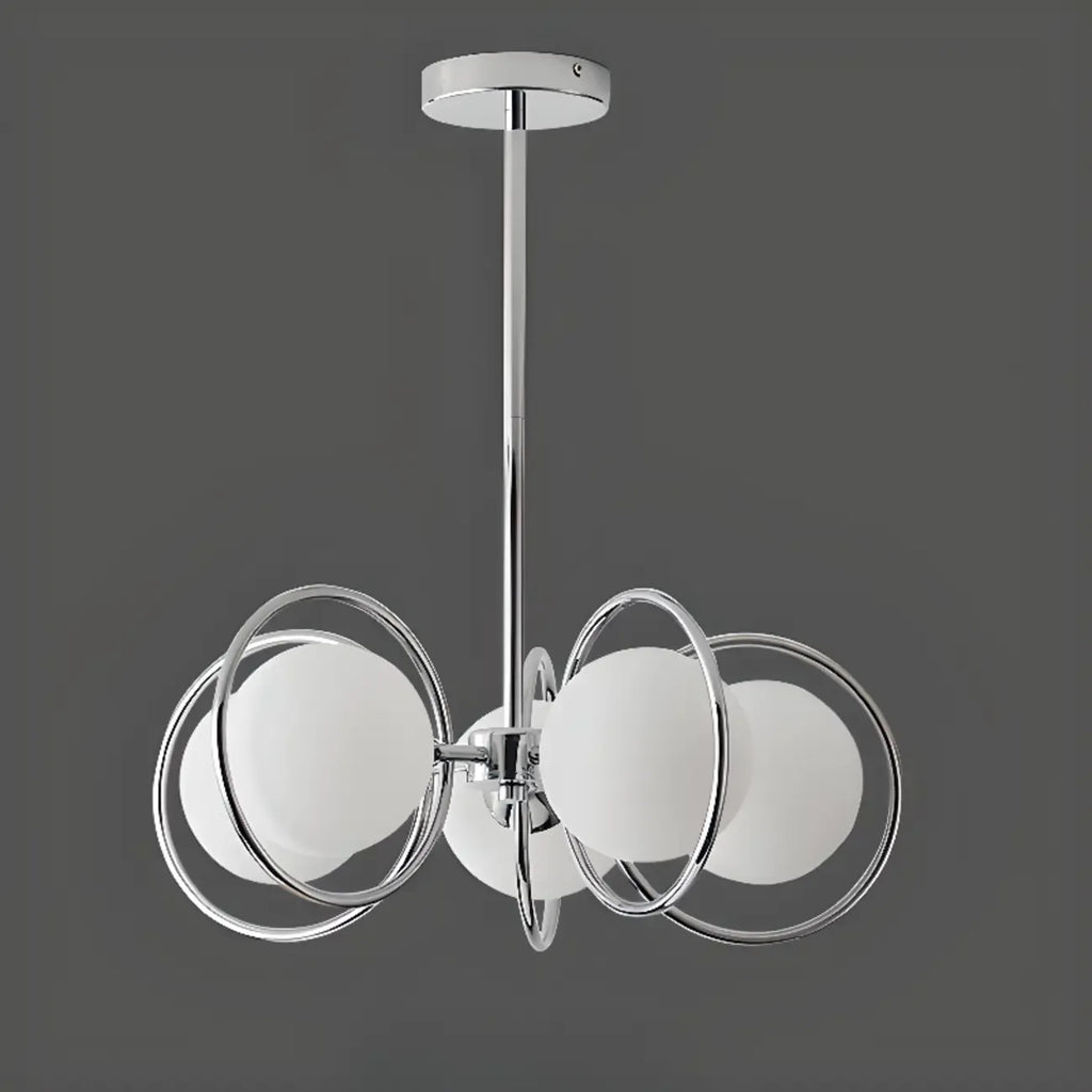 Lustre moderne à globe LED avec design circulaire en verre