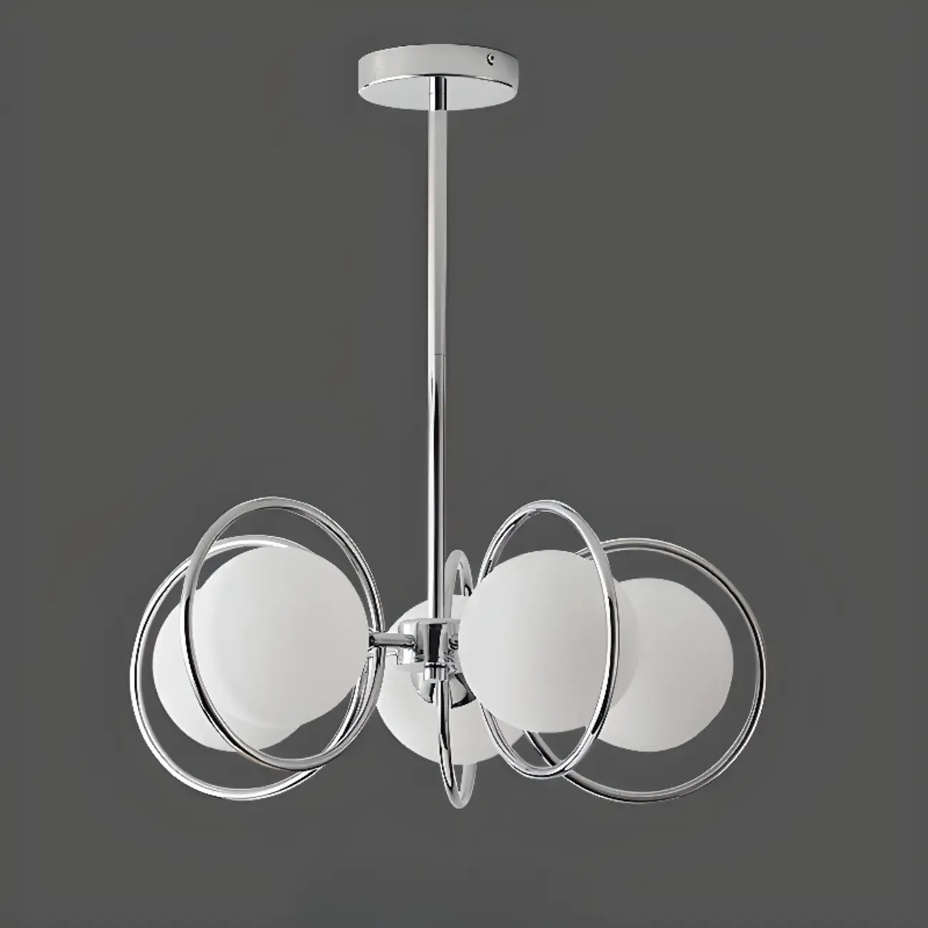 Lustre moderne à globe LED avec design circulaire en verre