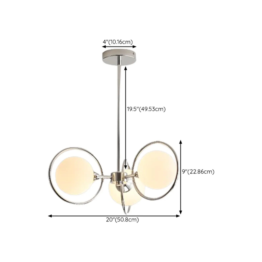 Lustre moderne à globe LED avec design circulaire en verre