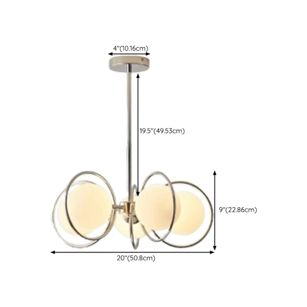 Lustre moderne à globe LED avec design circulaire en verre
