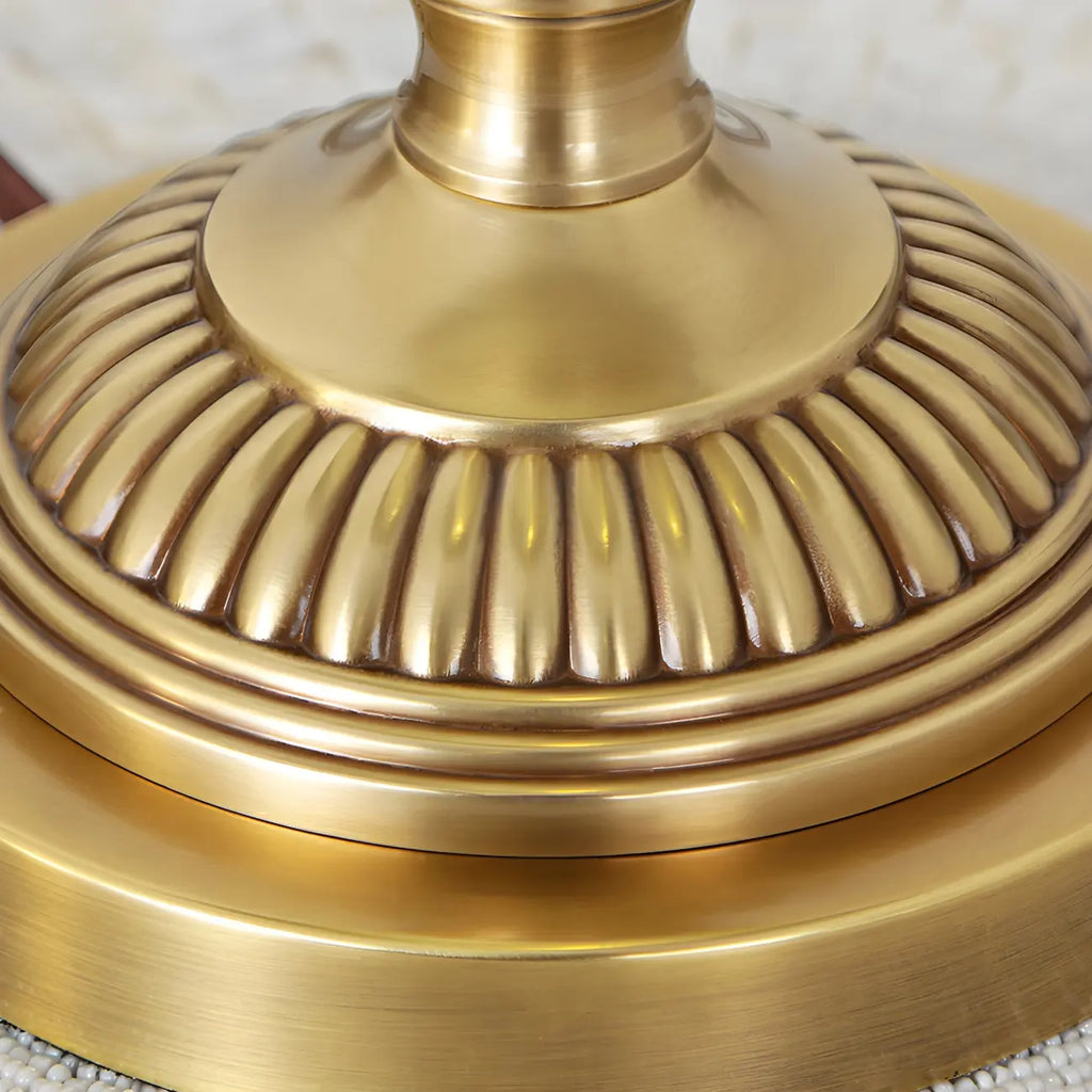 Lampadaire rétro en métal vert avec base en laiton