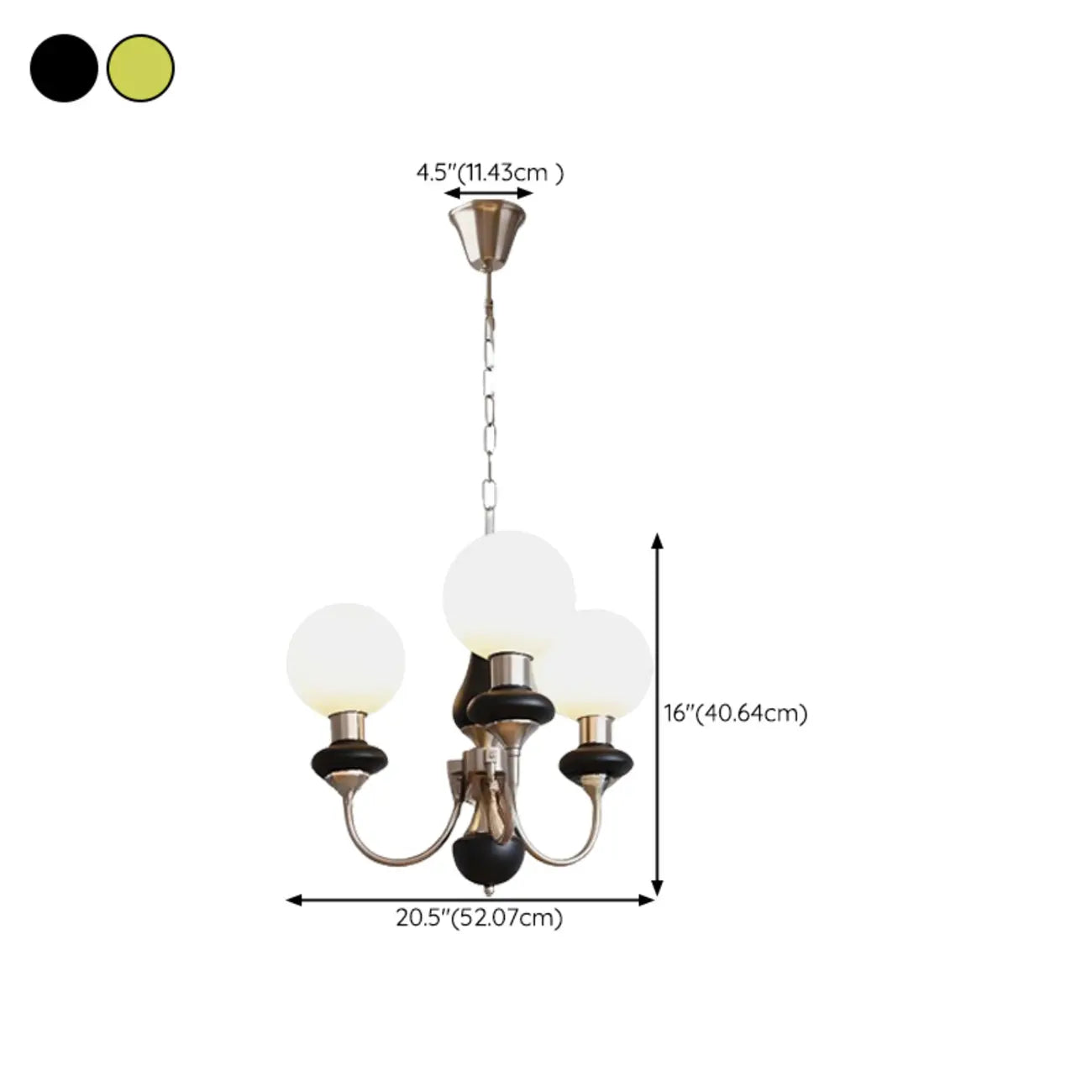 Lustre moderne réglable à globe vert