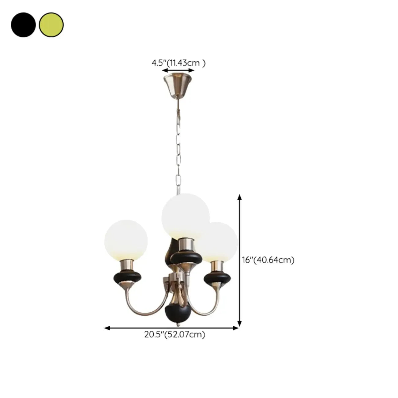 Lustre moderne réglable à globe vert