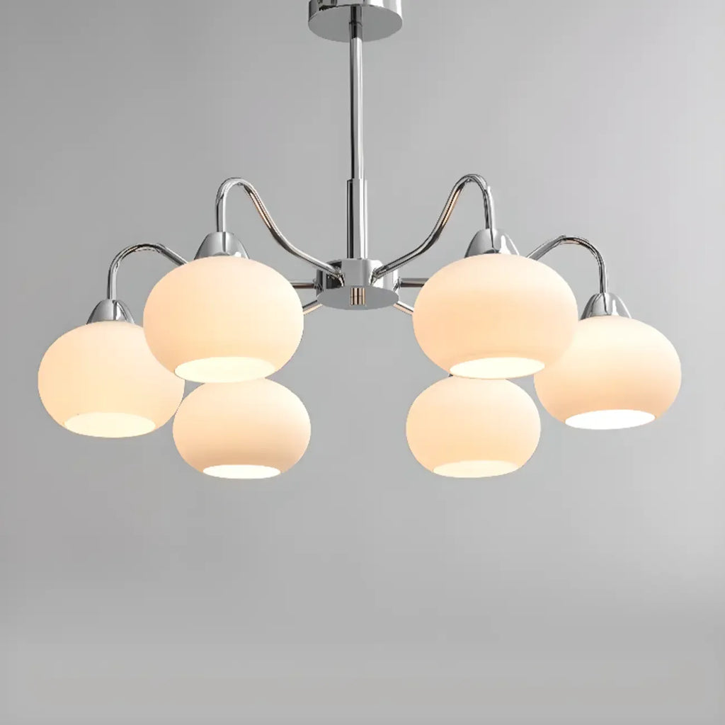 Lustre moderne en verre avec abat-jour globe pour salon