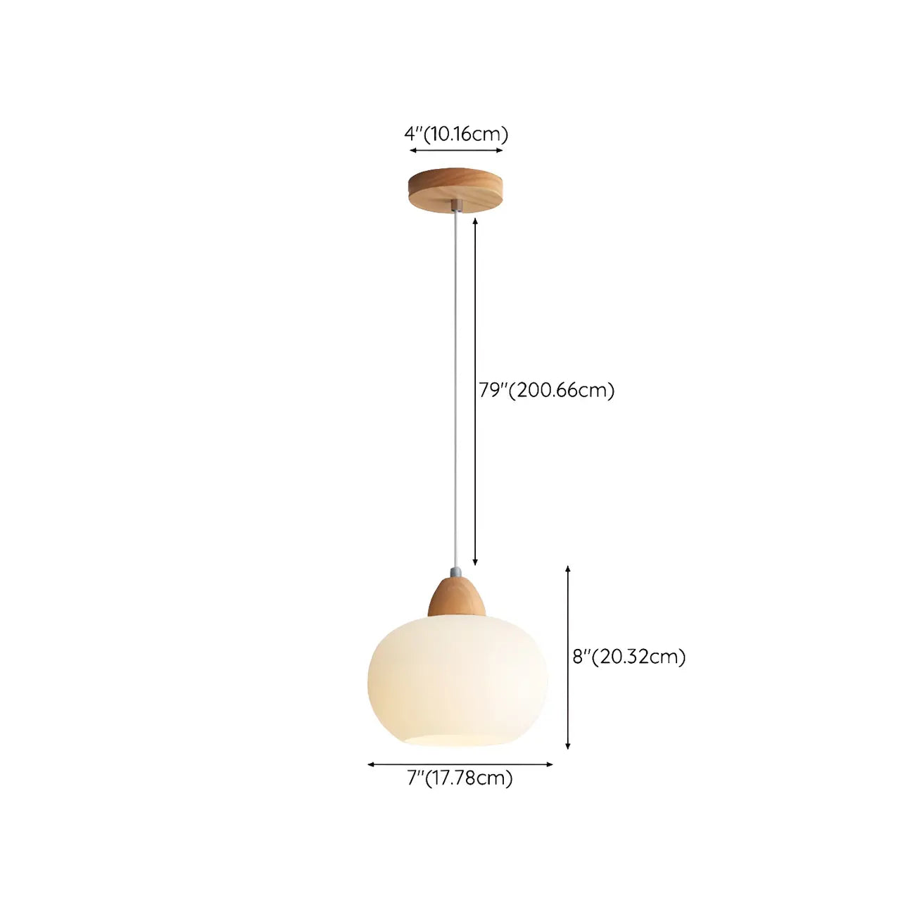 Lampe suspendue LED moderne en verre crème en forme de galet pour chevet