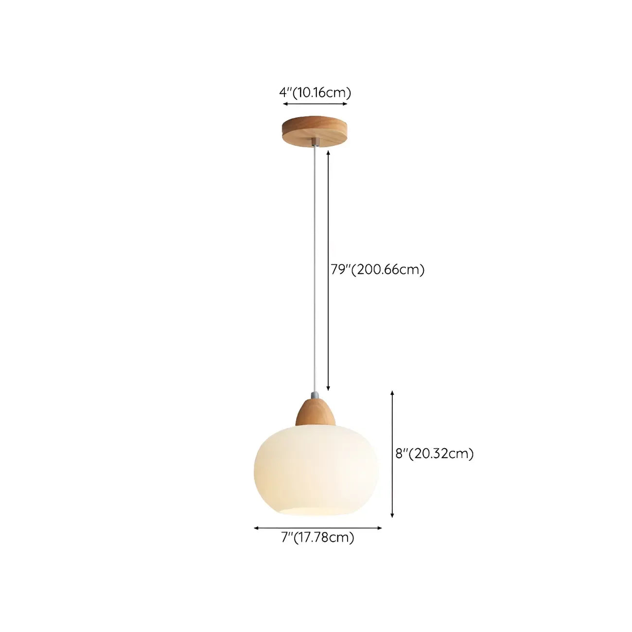 Lampe suspendue LED moderne en verre crème en forme de galet pour chevet