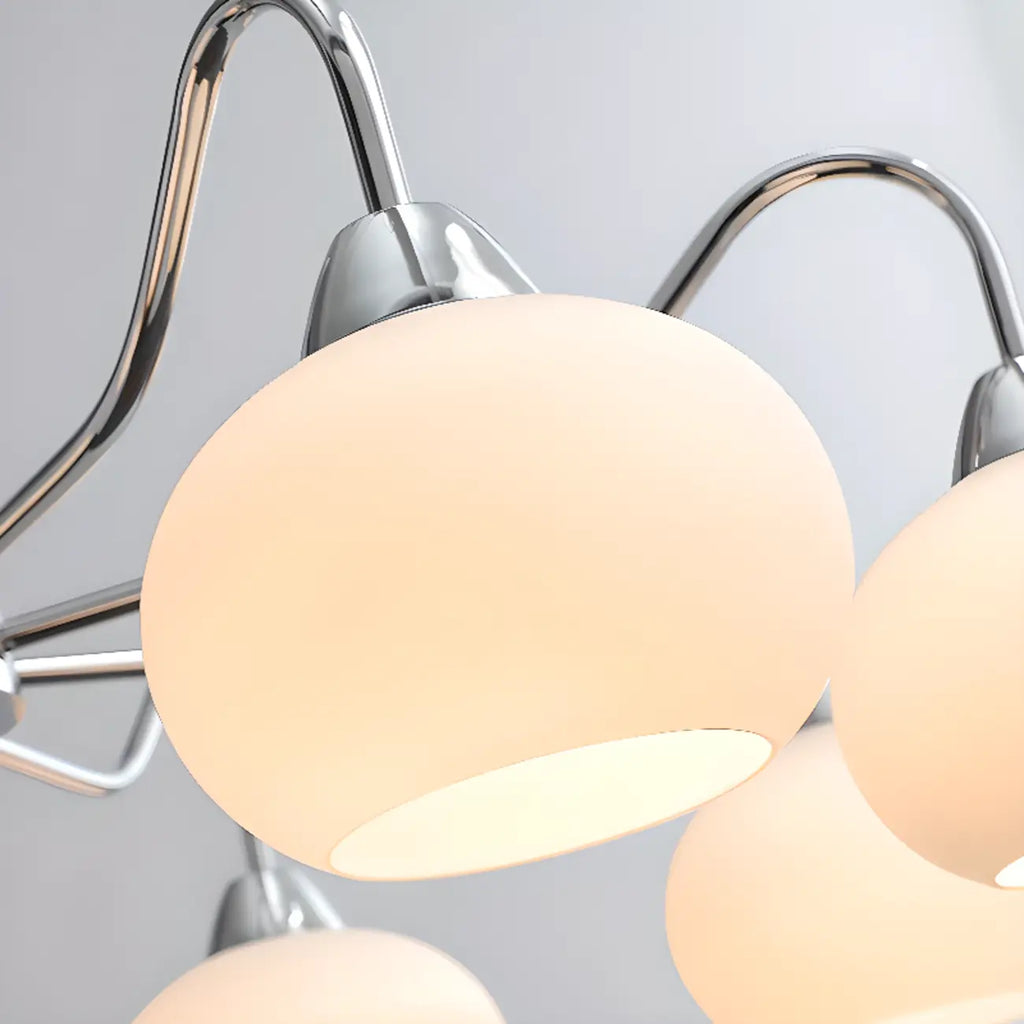 Lustre moderne en verre avec abat-jour globe pour salon