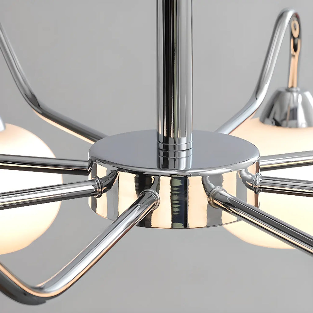 Lustre moderne en verre avec abat-jour globe pour salon