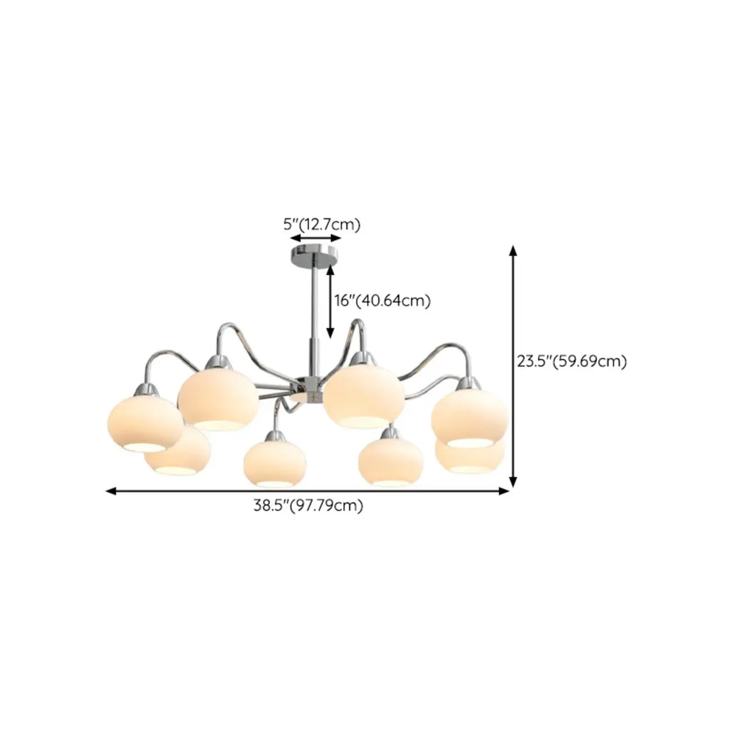 Lustre moderne en verre avec abat-jour globe pour salon