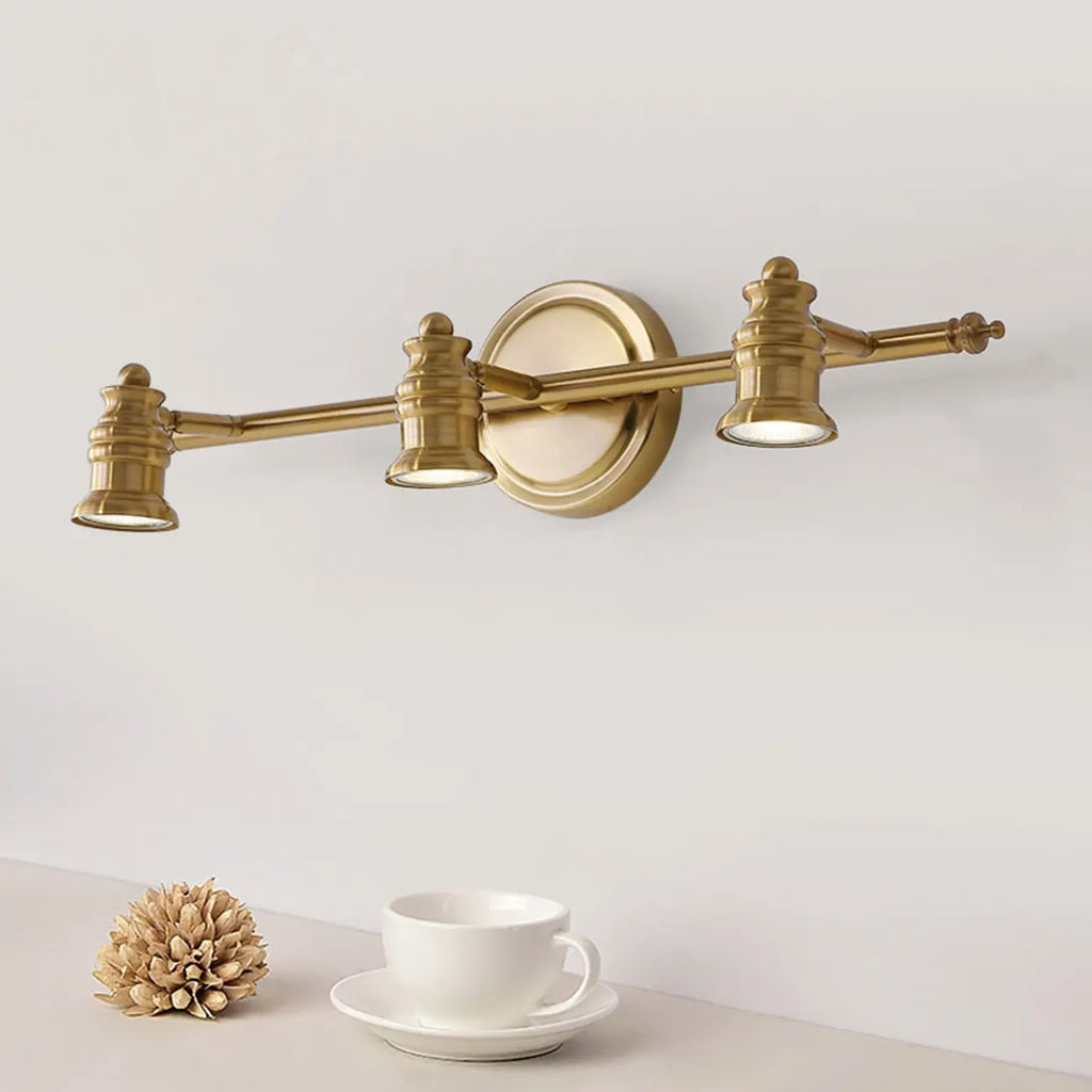 Miroir de salle de bain industriel lumineux de style géométrique