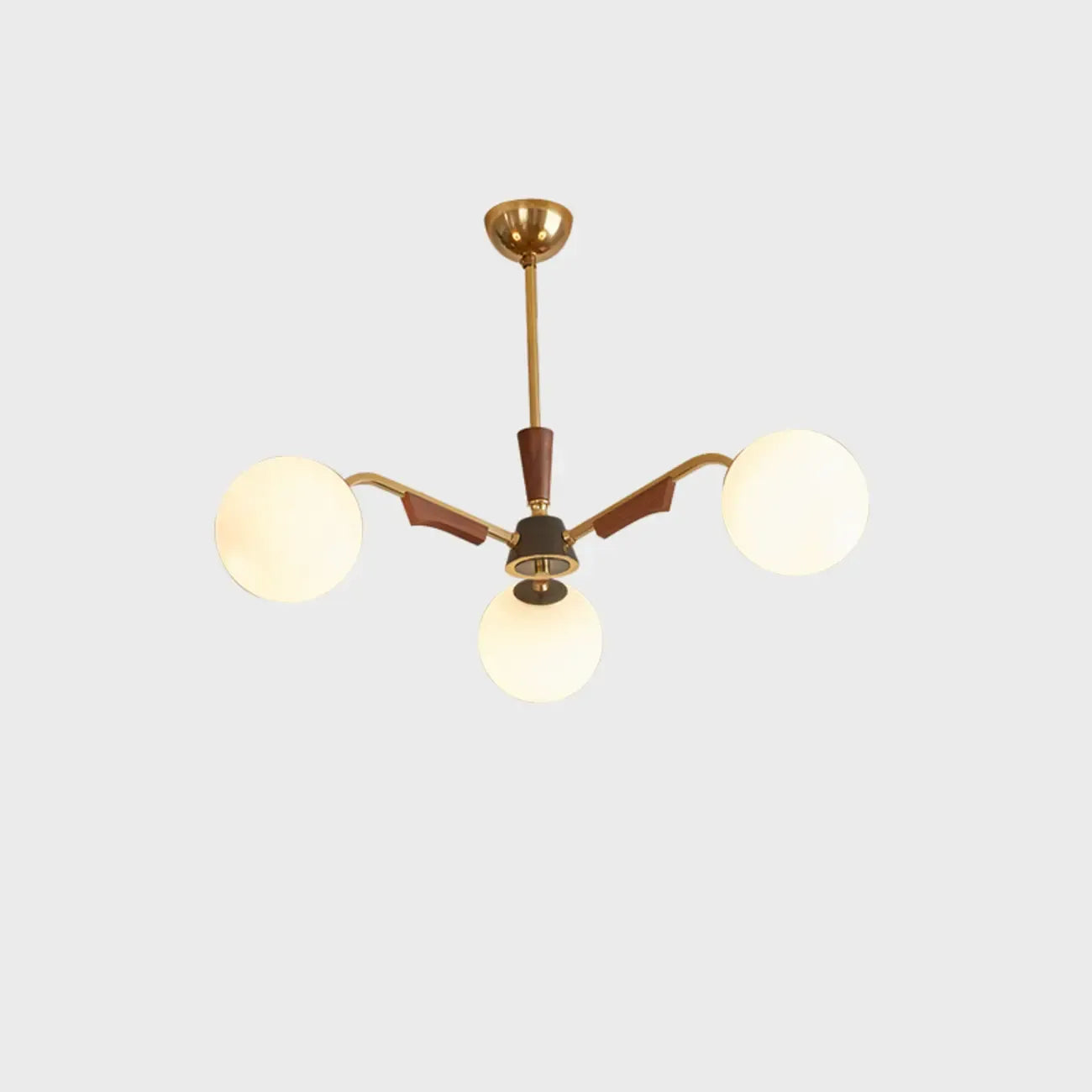 Lustre moderne en verre blanc avec boules et longueur réglable