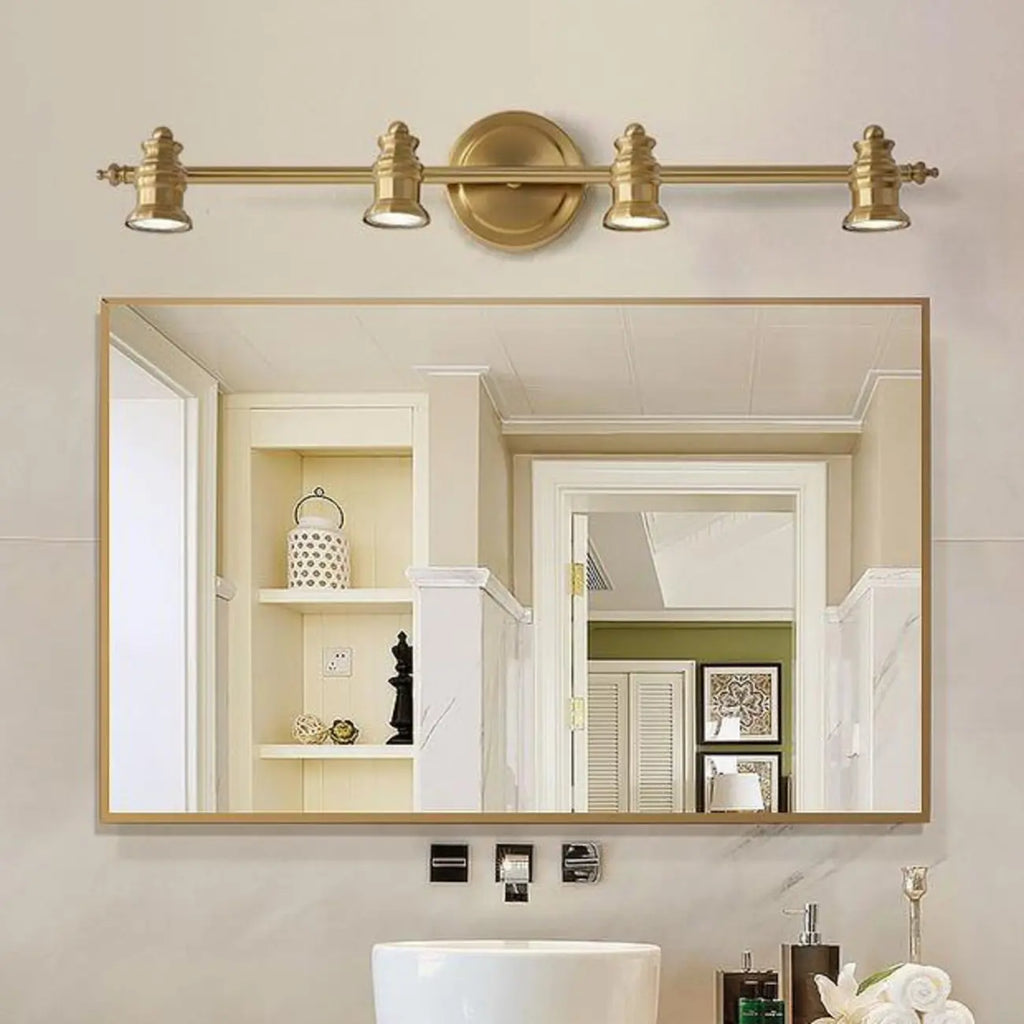 Miroir de salle de bain industriel lumineux de style géométrique
