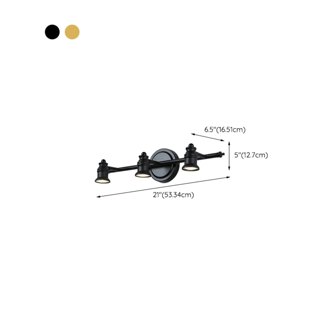 Miroir de salle de bain industriel lumineux de style géométrique