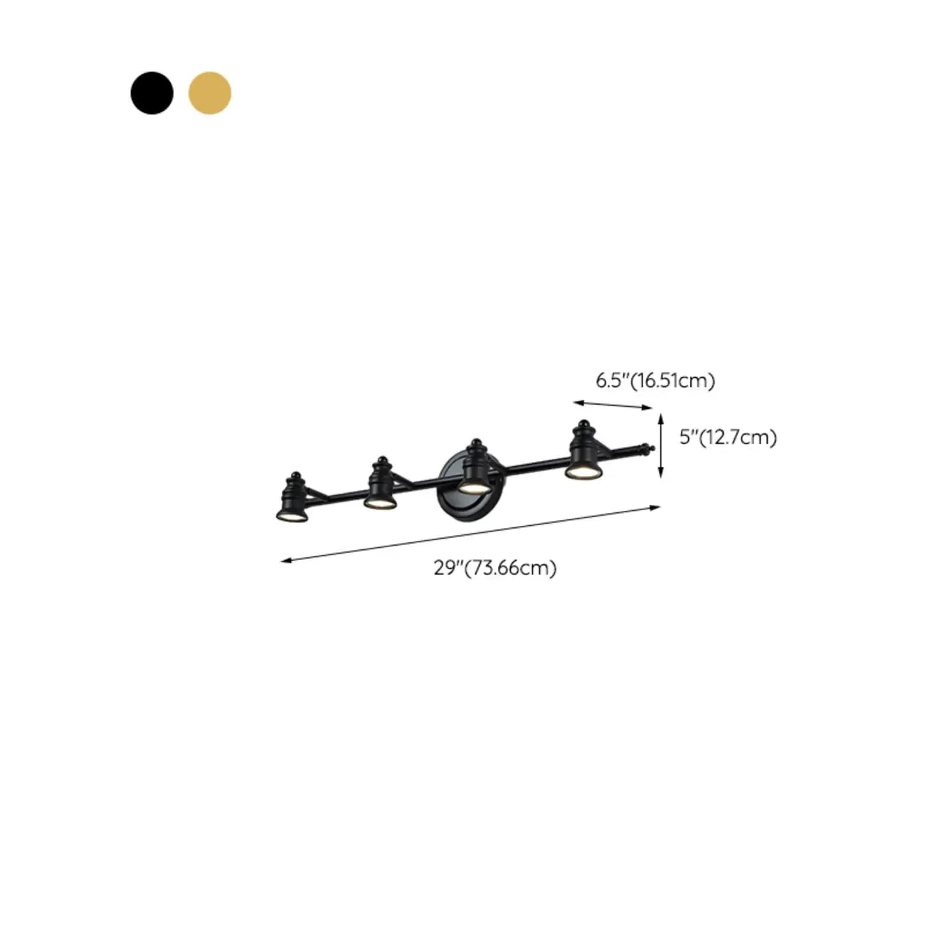 Miroir de salle de bain industriel lumineux de style géométrique