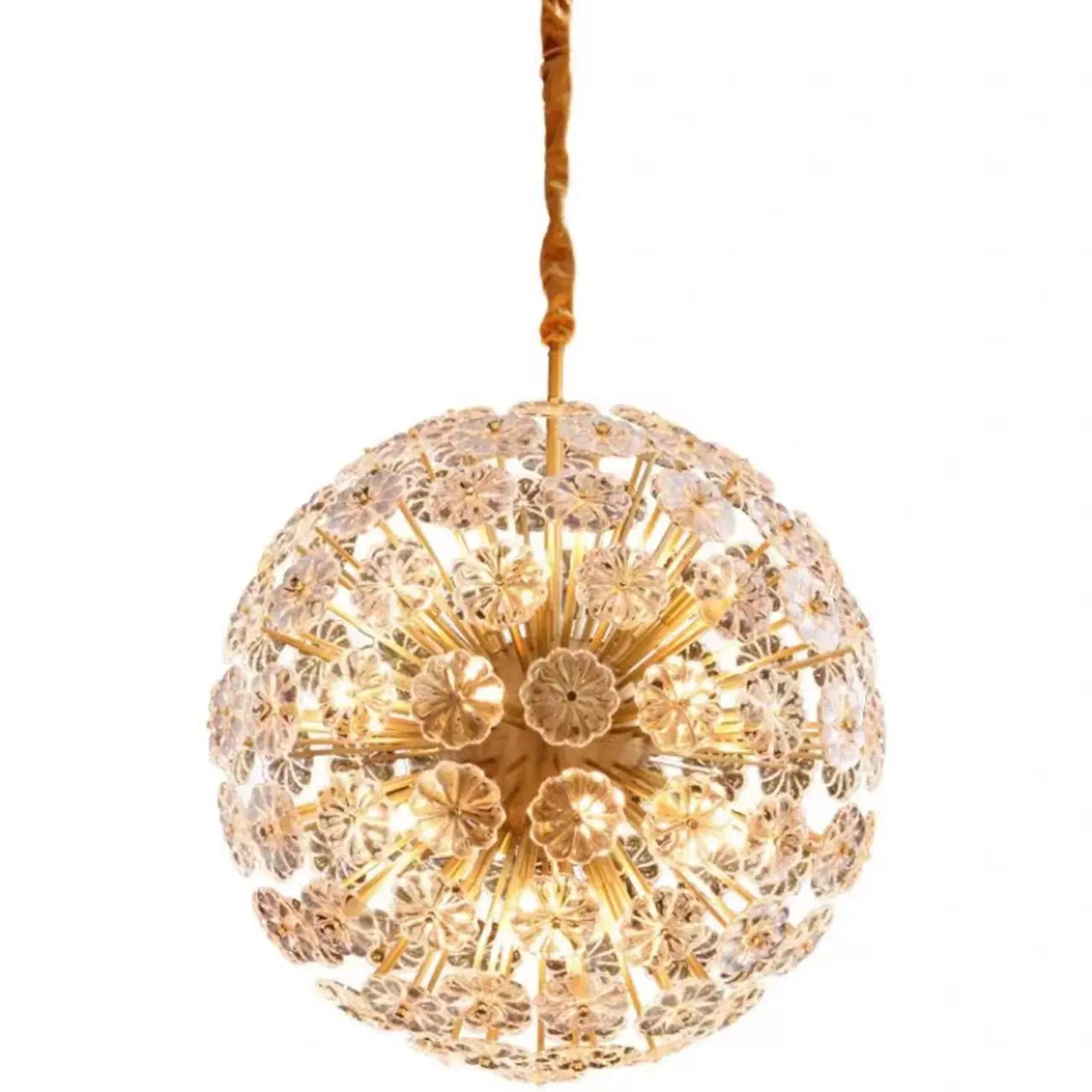 Lustre moderne en cristal avec globe et lumière d'ambiance