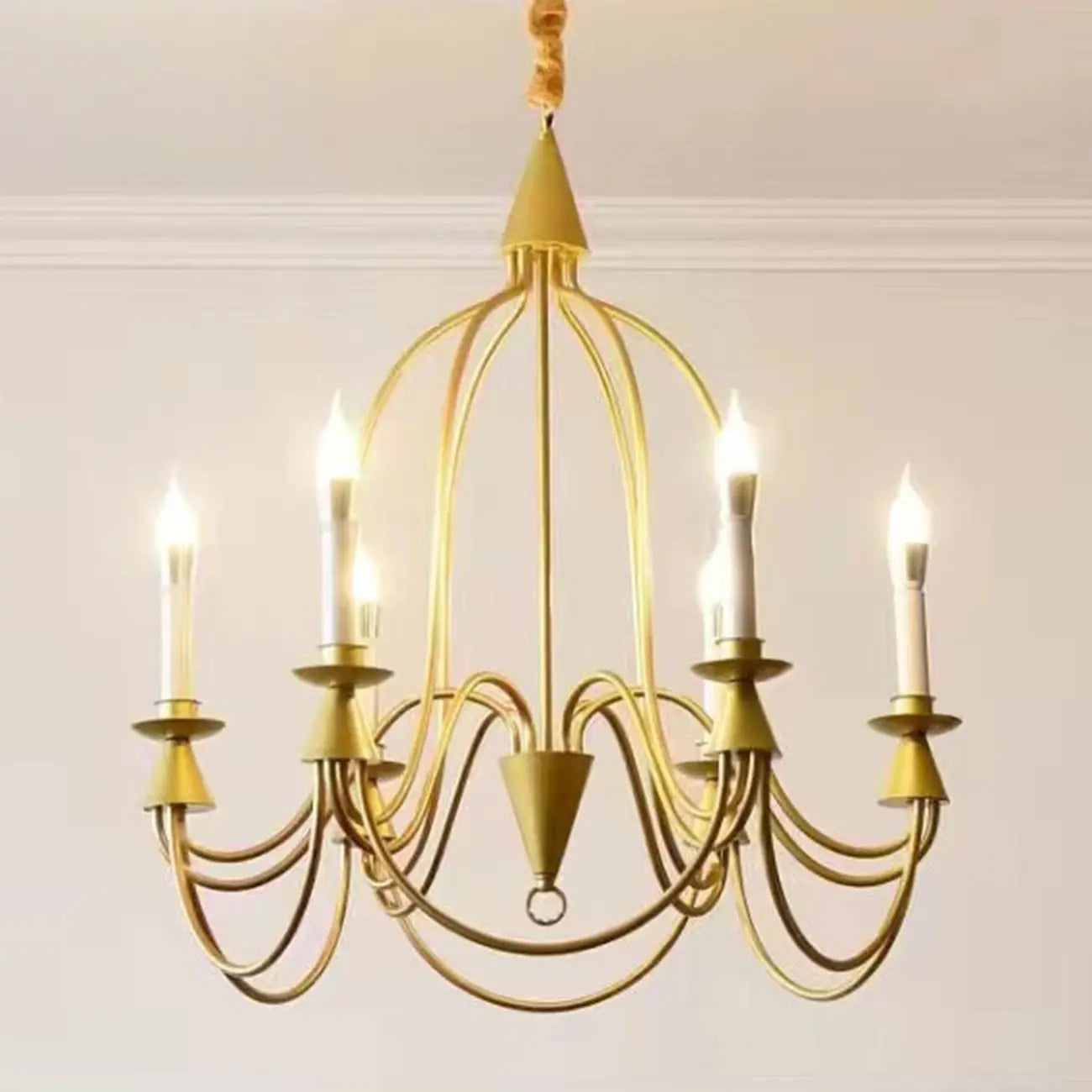 Lustre vintage en métal courbé à hauteur réglable