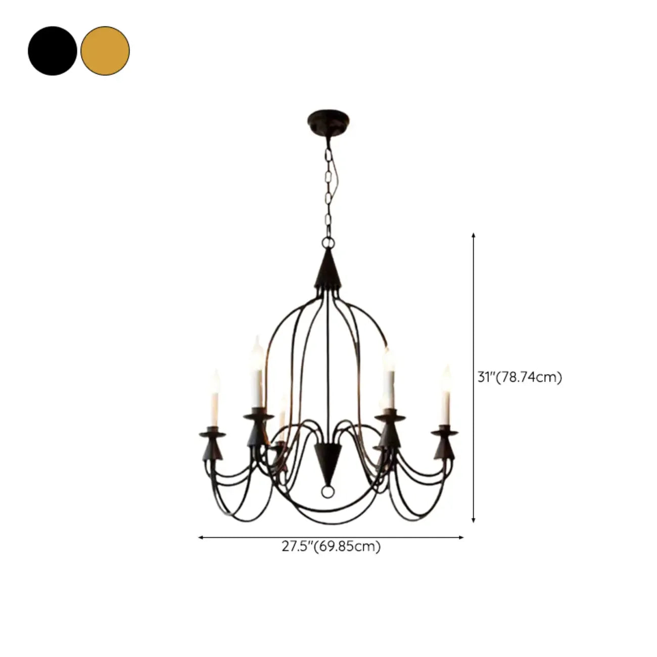 Lustre vintage en métal courbé à hauteur réglable