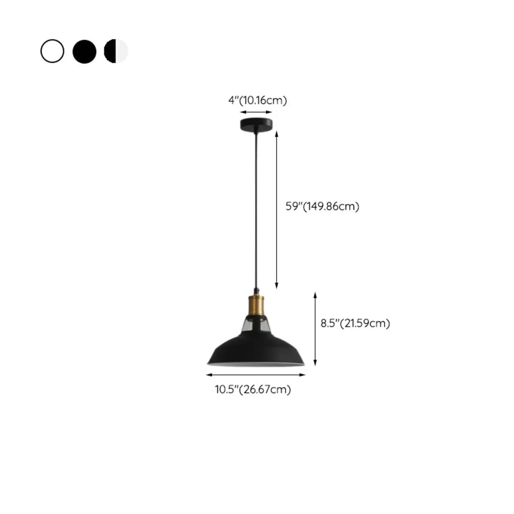 Suspension industrielle en fer blanc dôme pour salon