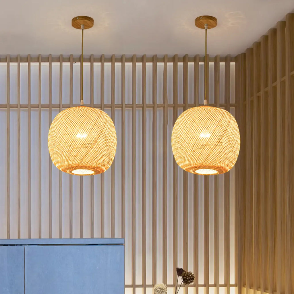 Suspension lanterne en bambou de style japonais pour salon