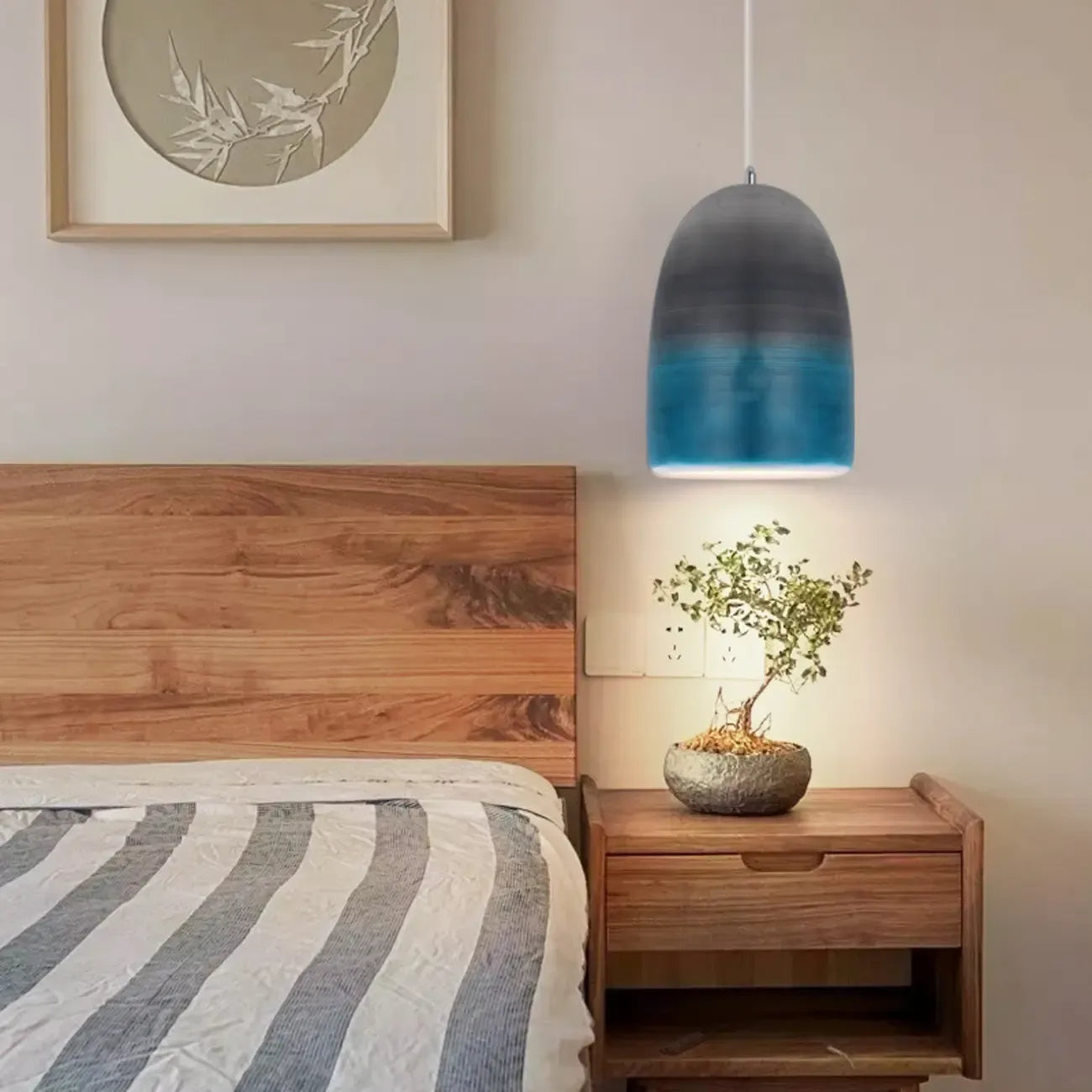 Suspension demi-ovale dégradée noire nordique pour restaurant