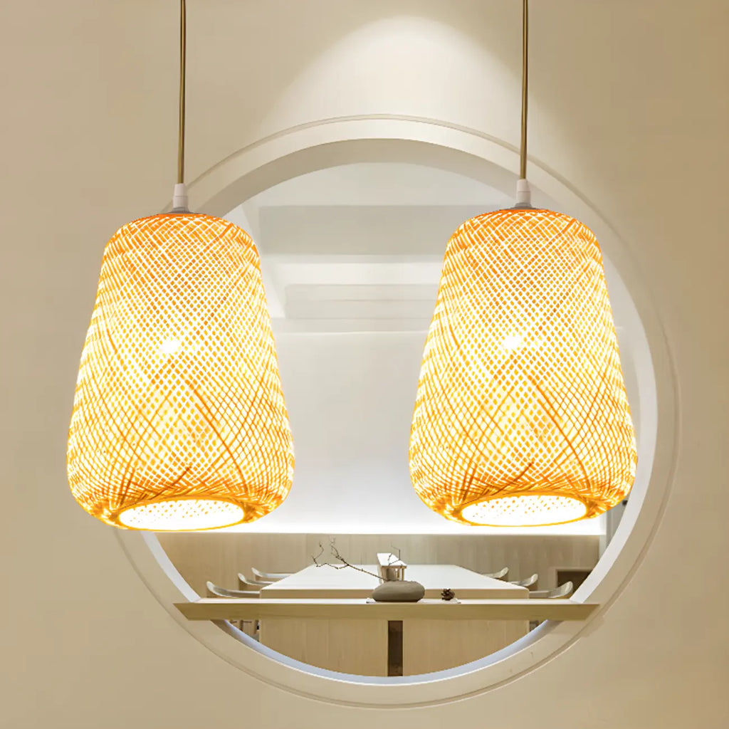Suspension lanterne en bambou de style japonais pour salon
