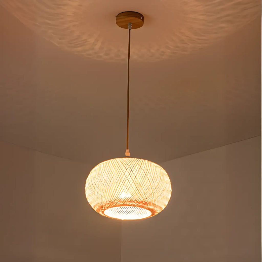 Suspension lanterne en bambou de style japonais pour salon