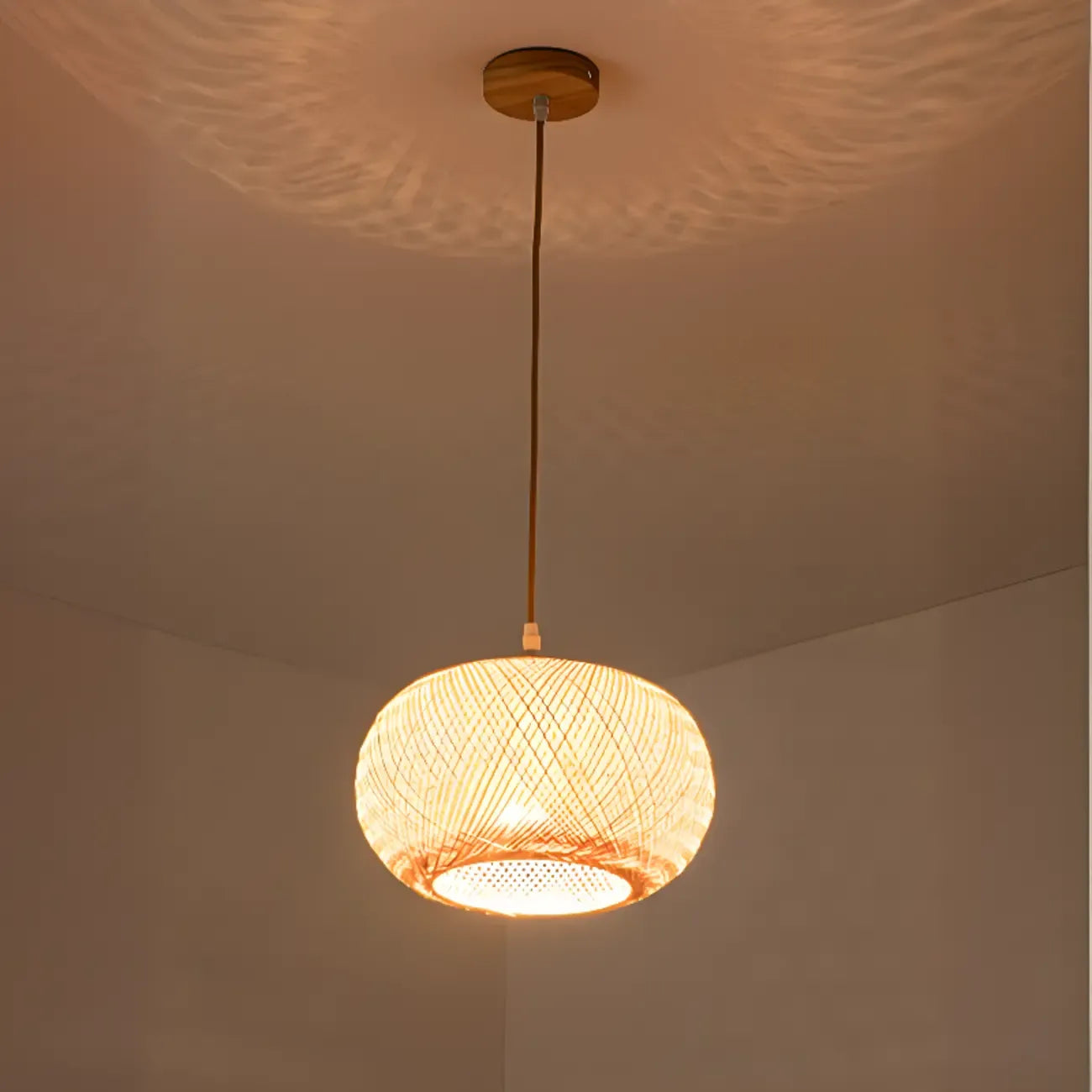 Suspension lanterne en bambou de style japonais pour salon