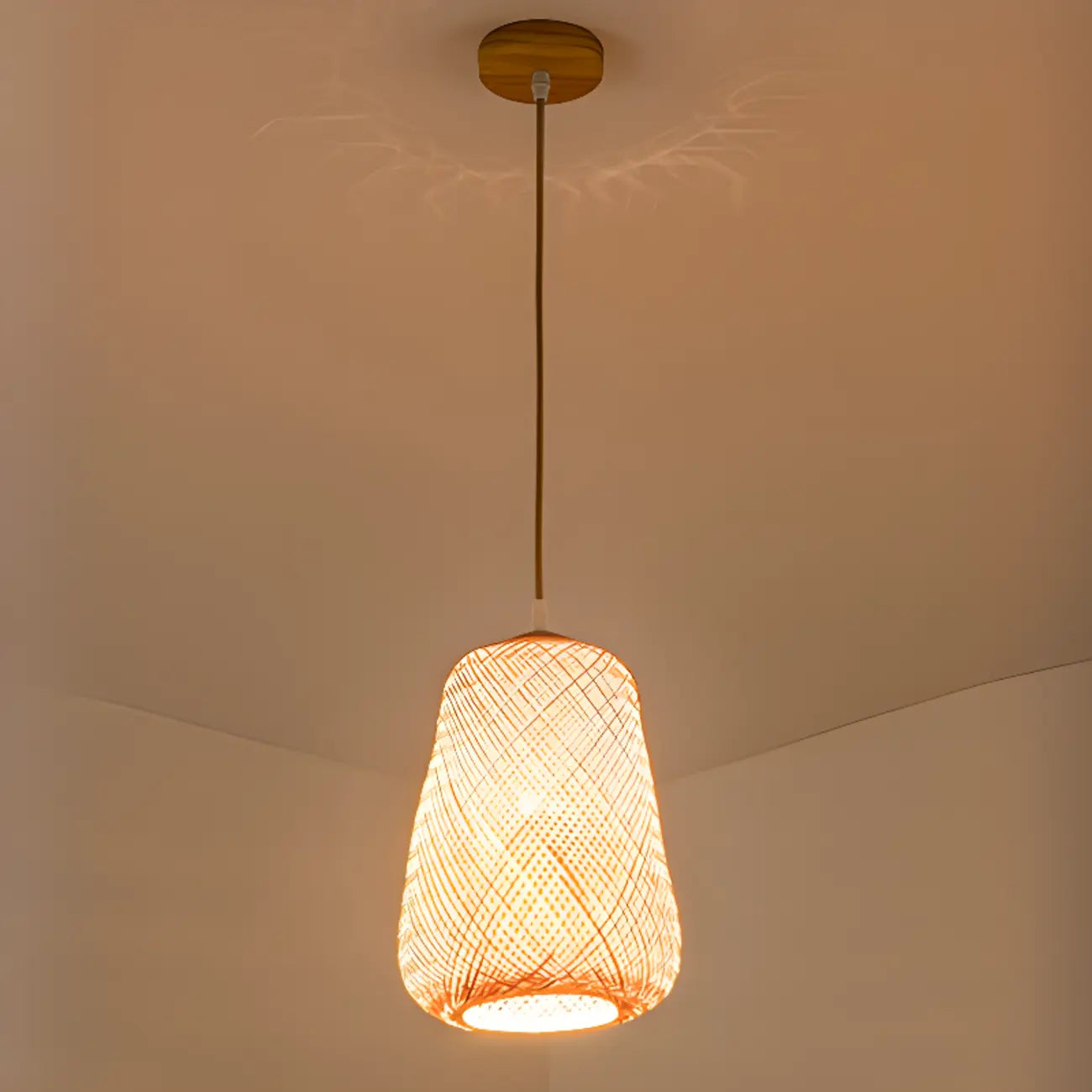 Suspension lanterne en bambou de style japonais pour salon