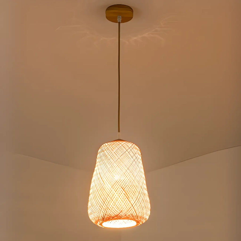 Suspension lanterne en bambou de style japonais pour salon