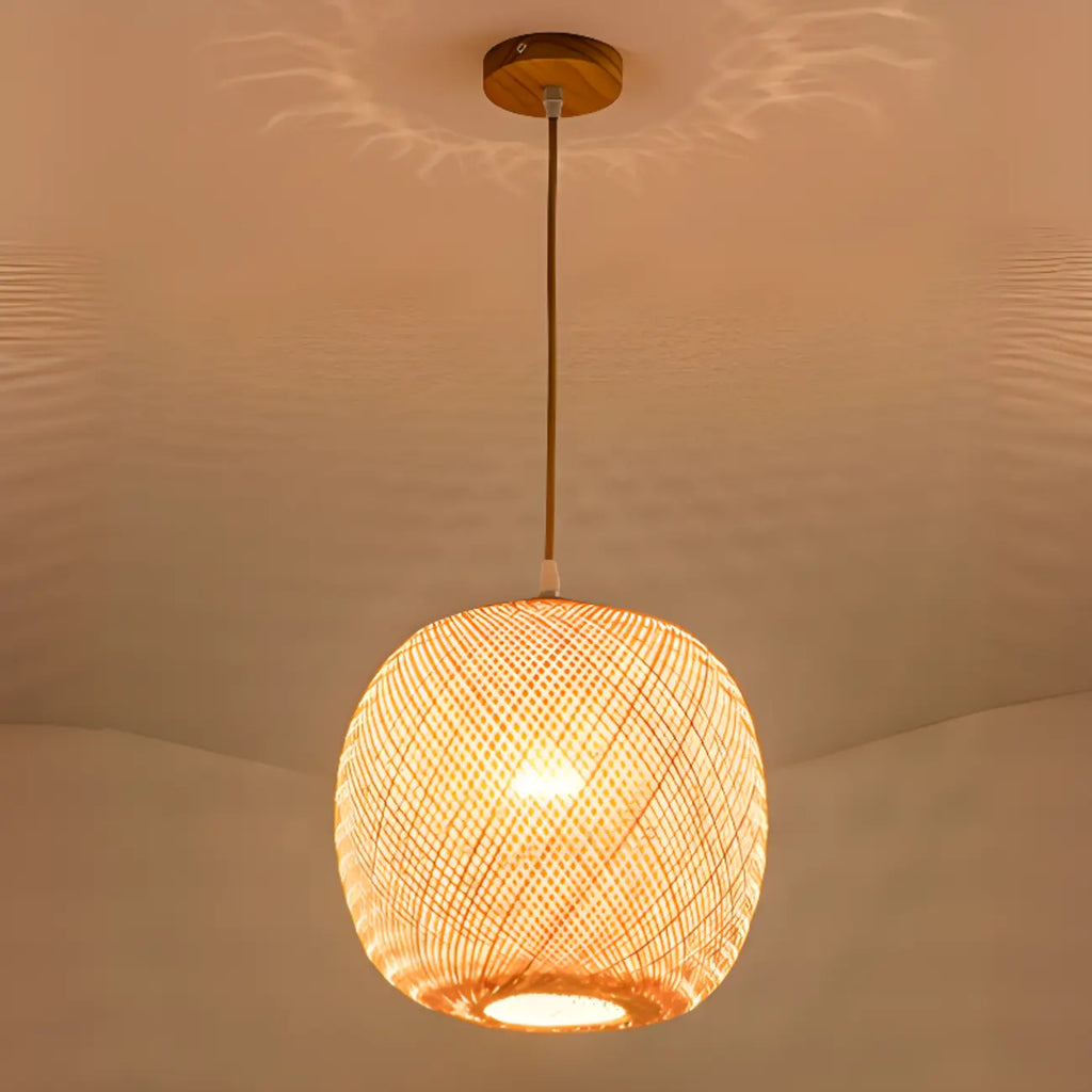 Suspension lanterne en bambou de style japonais pour salon