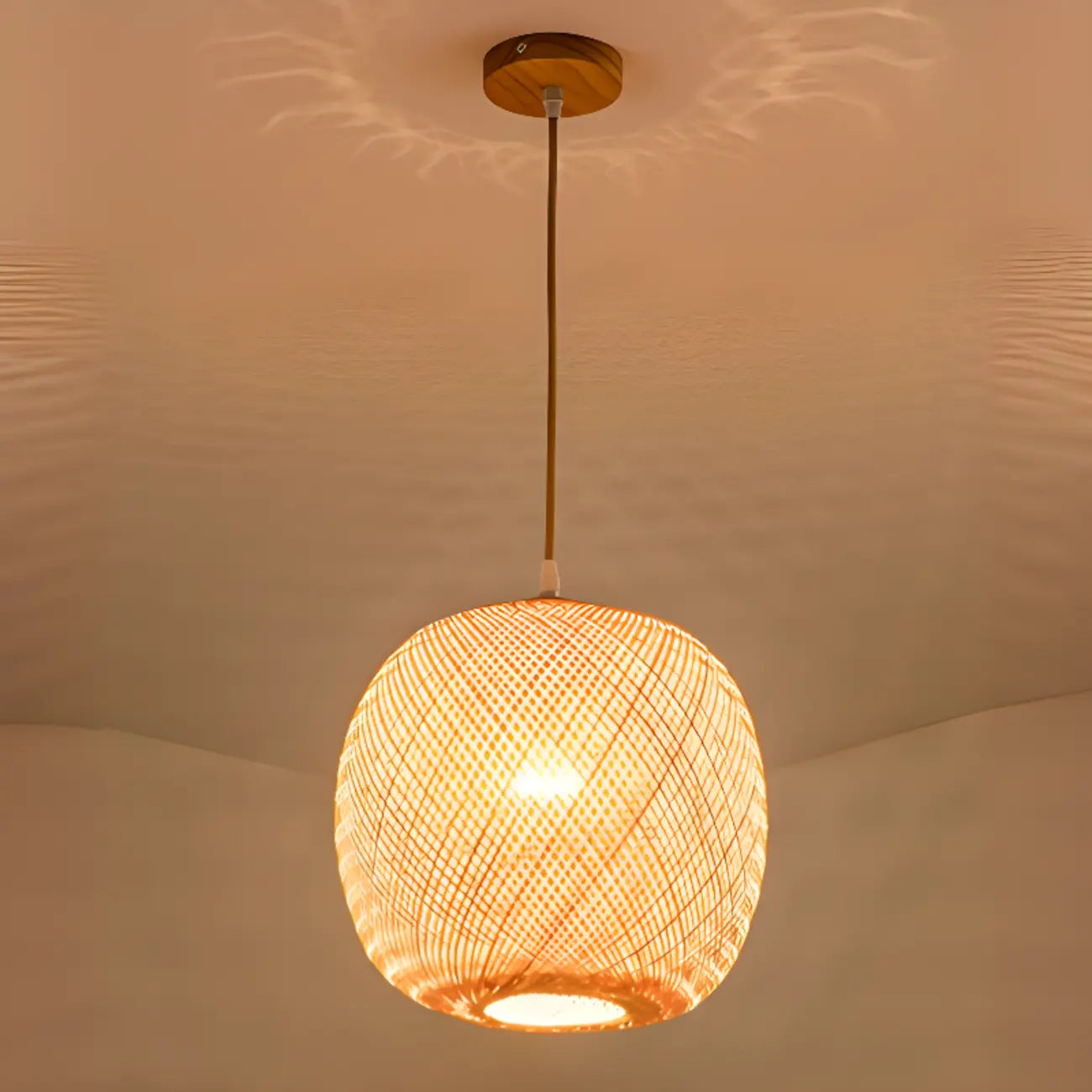 Suspension lanterne en bambou de style japonais pour salon