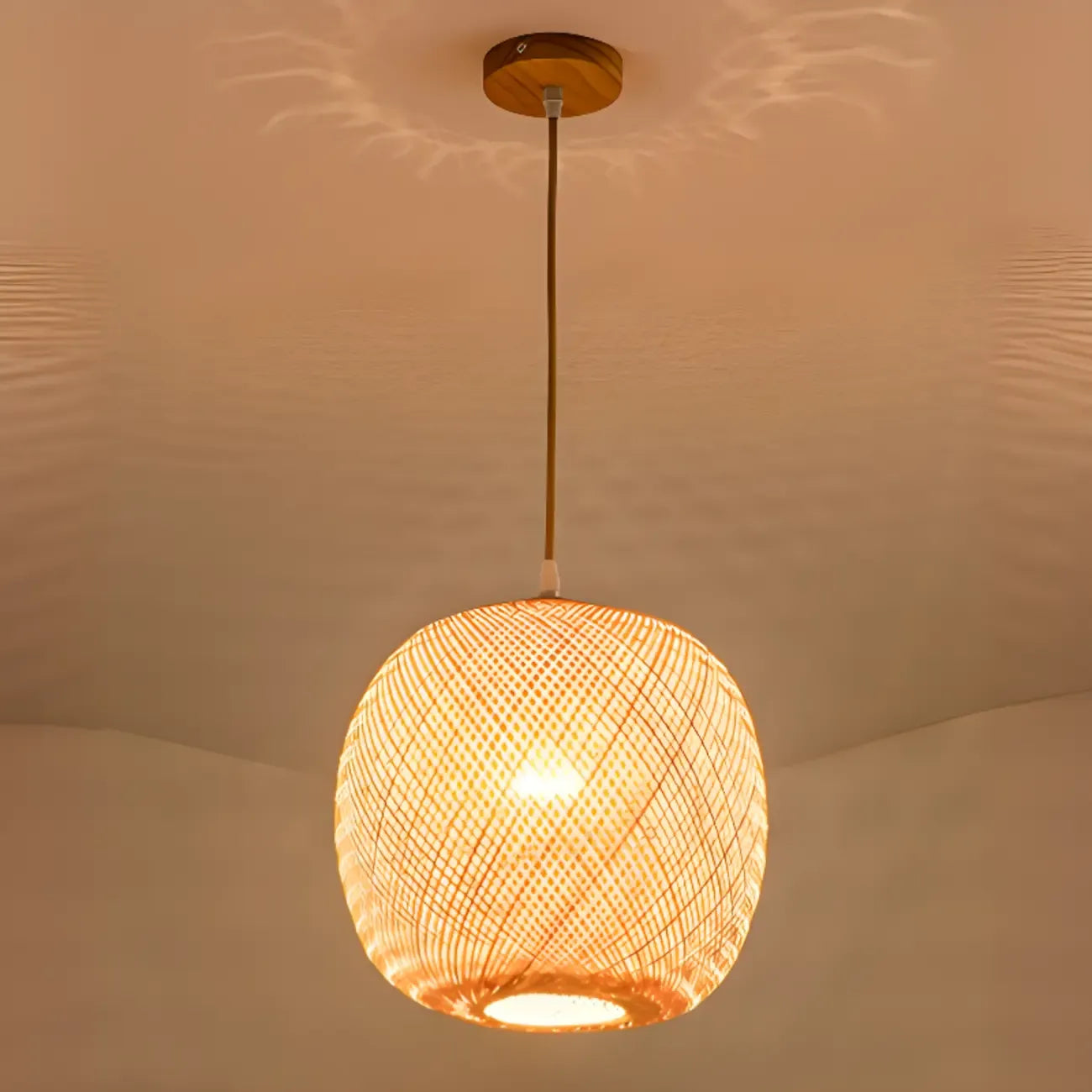 Suspension lanterne en bambou de style japonais pour salon