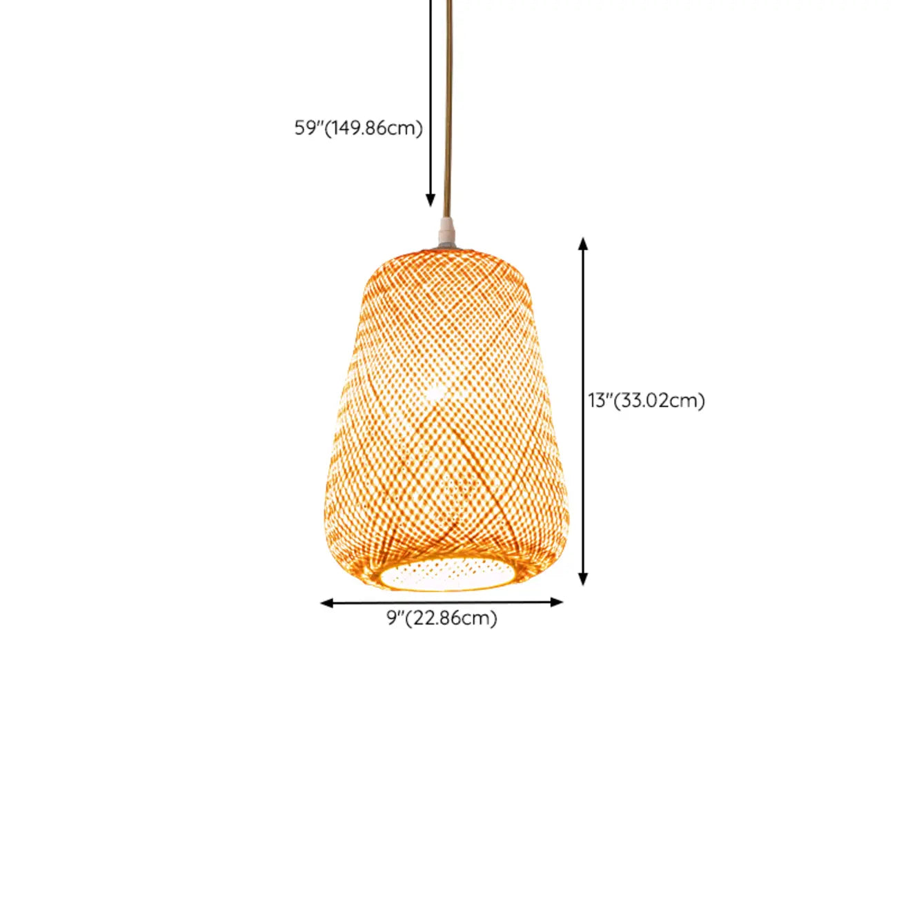 Suspension lanterne en bambou de style japonais pour salon
