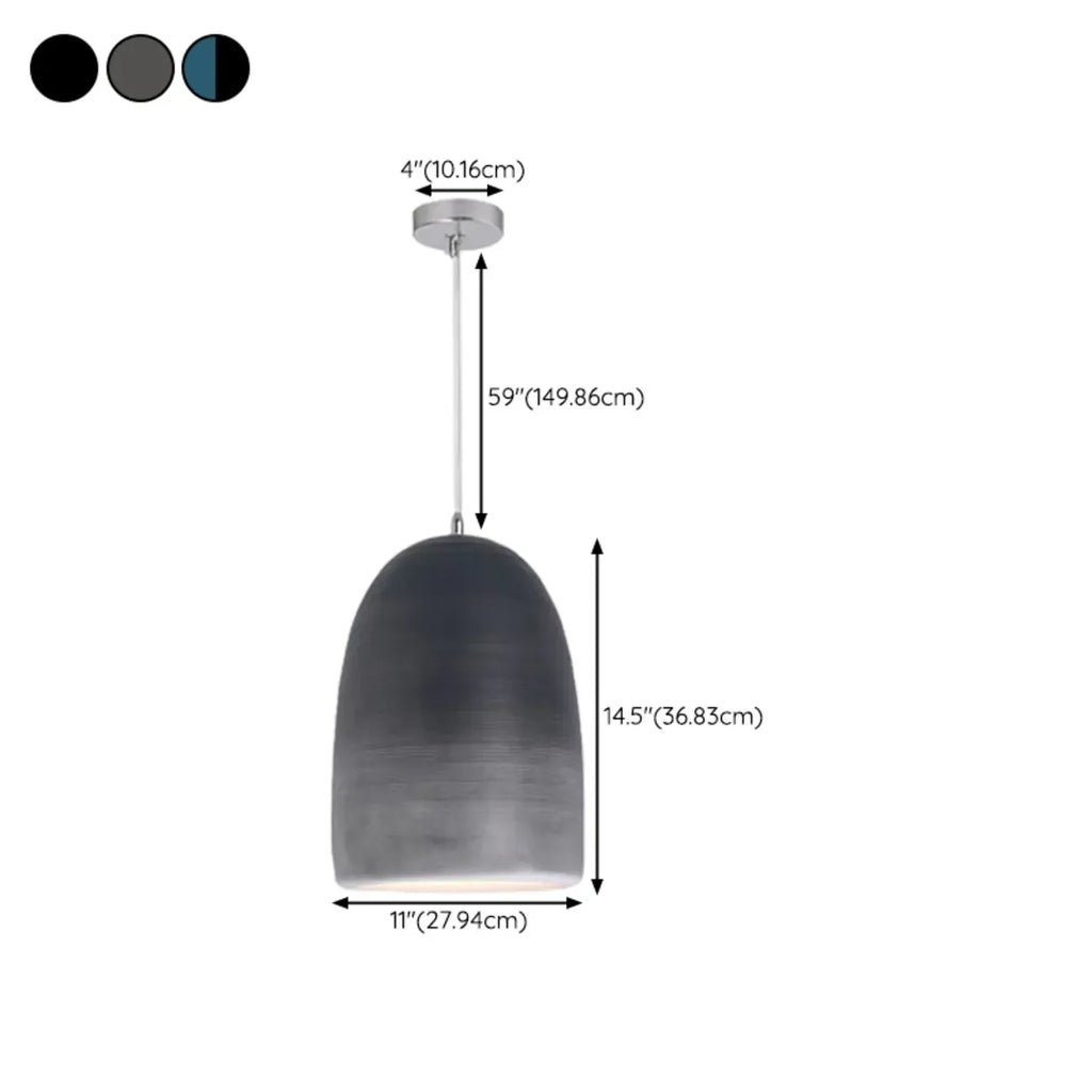Suspension demi-ovale dégradée noire nordique pour restaurant