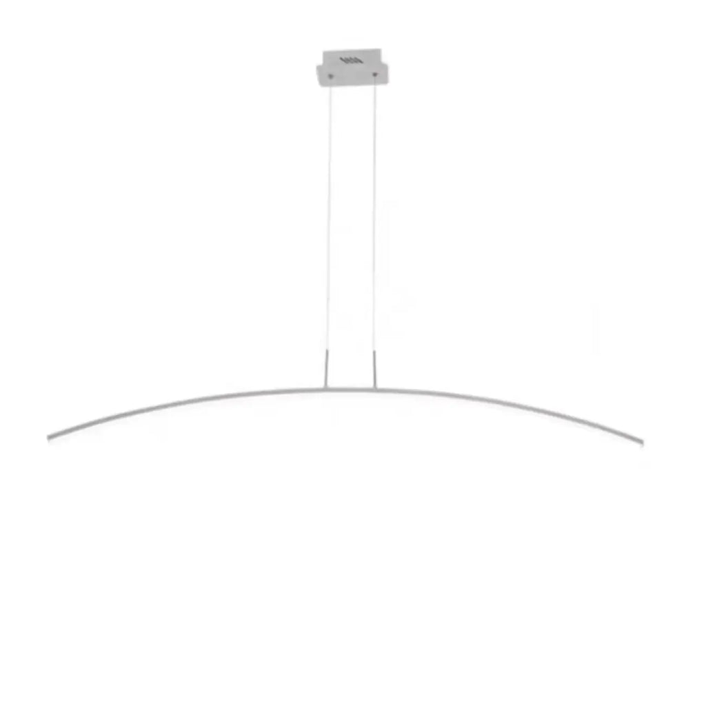 Suspension LED linéaire noire en gel de silice pour îlot, en forme d'arche.