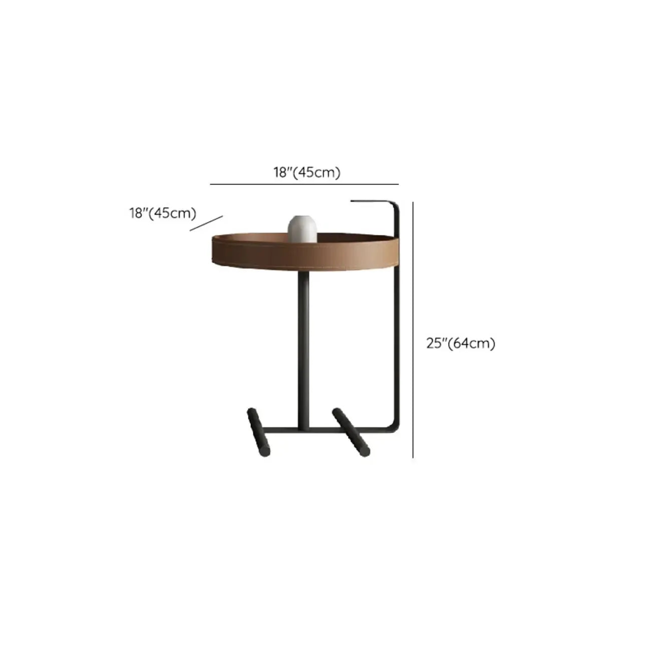 Table basse ronde beige moderne avec rangement pour salon