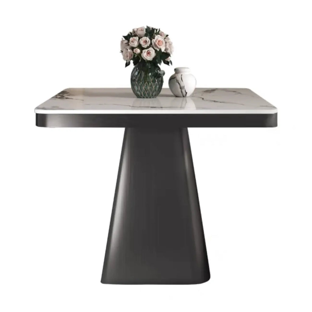 Table d'appoint carrée en marbre noir pour salon