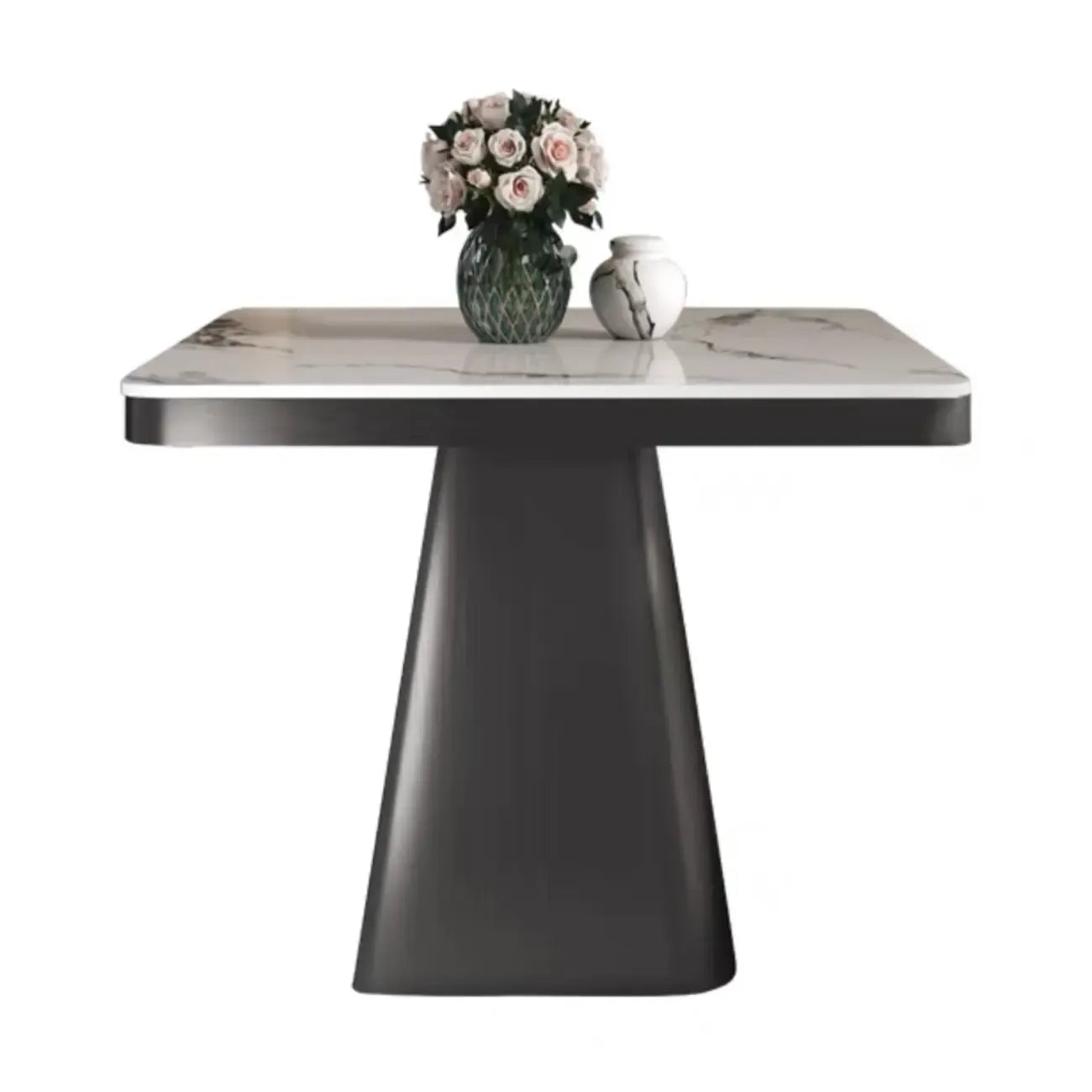 Table d'appoint carrée en marbre noir pour salon