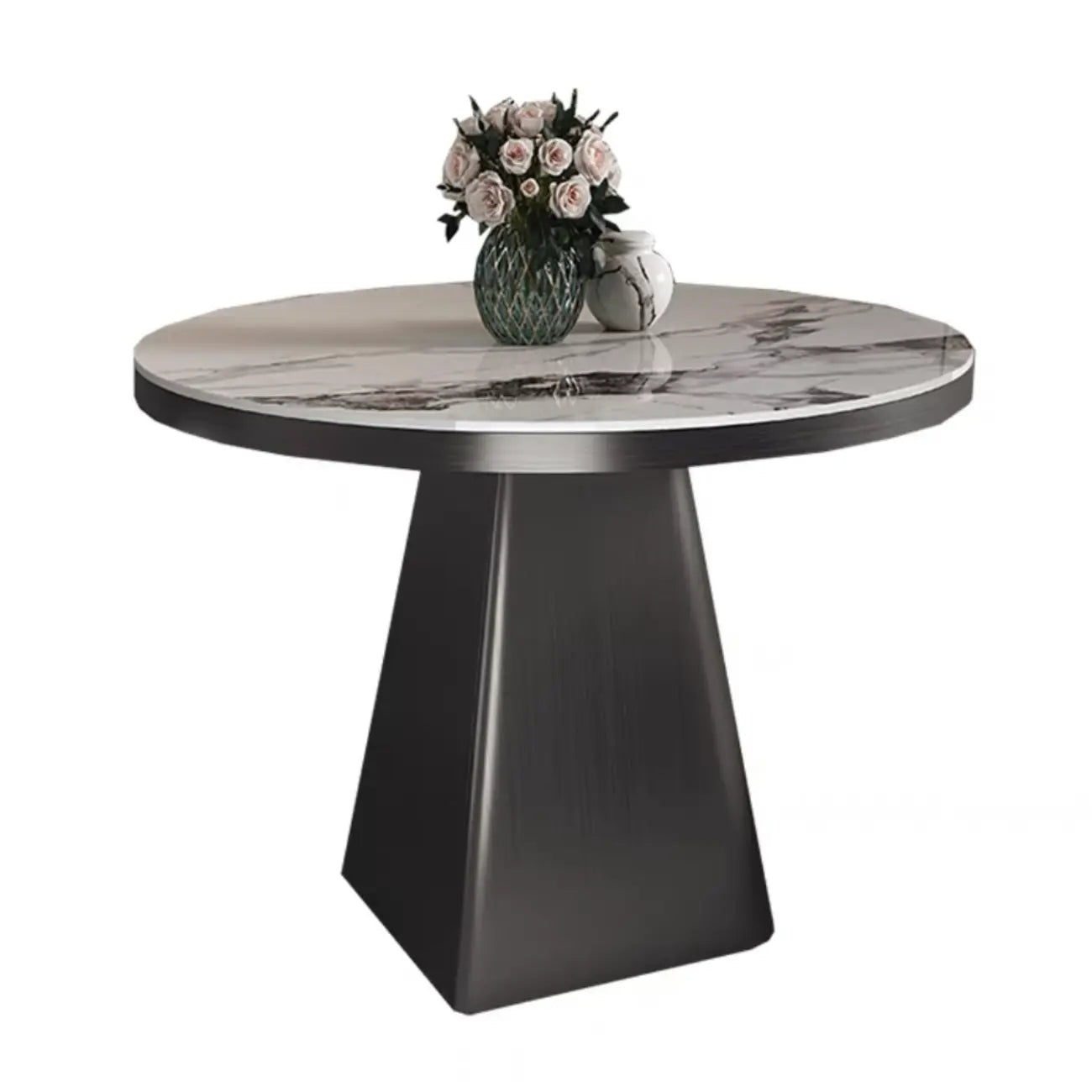 Table d'appoint carrée en marbre noir pour salon