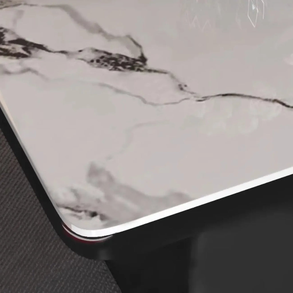 Table d'appoint carrée en marbre noir pour salon