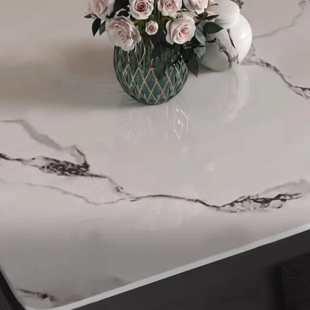 Table d'appoint carrée en marbre noir pour salon