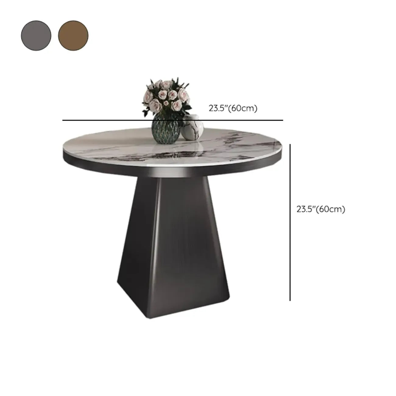 Table d'appoint carrée en marbre noir pour salon