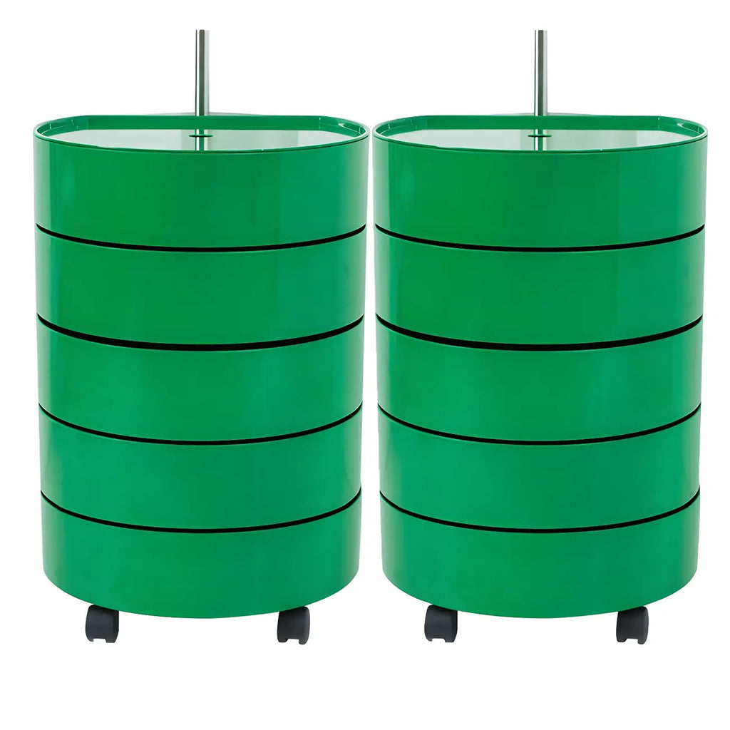 Table de chevet pivotante blanc cassé simple avec tiroirs de rangement