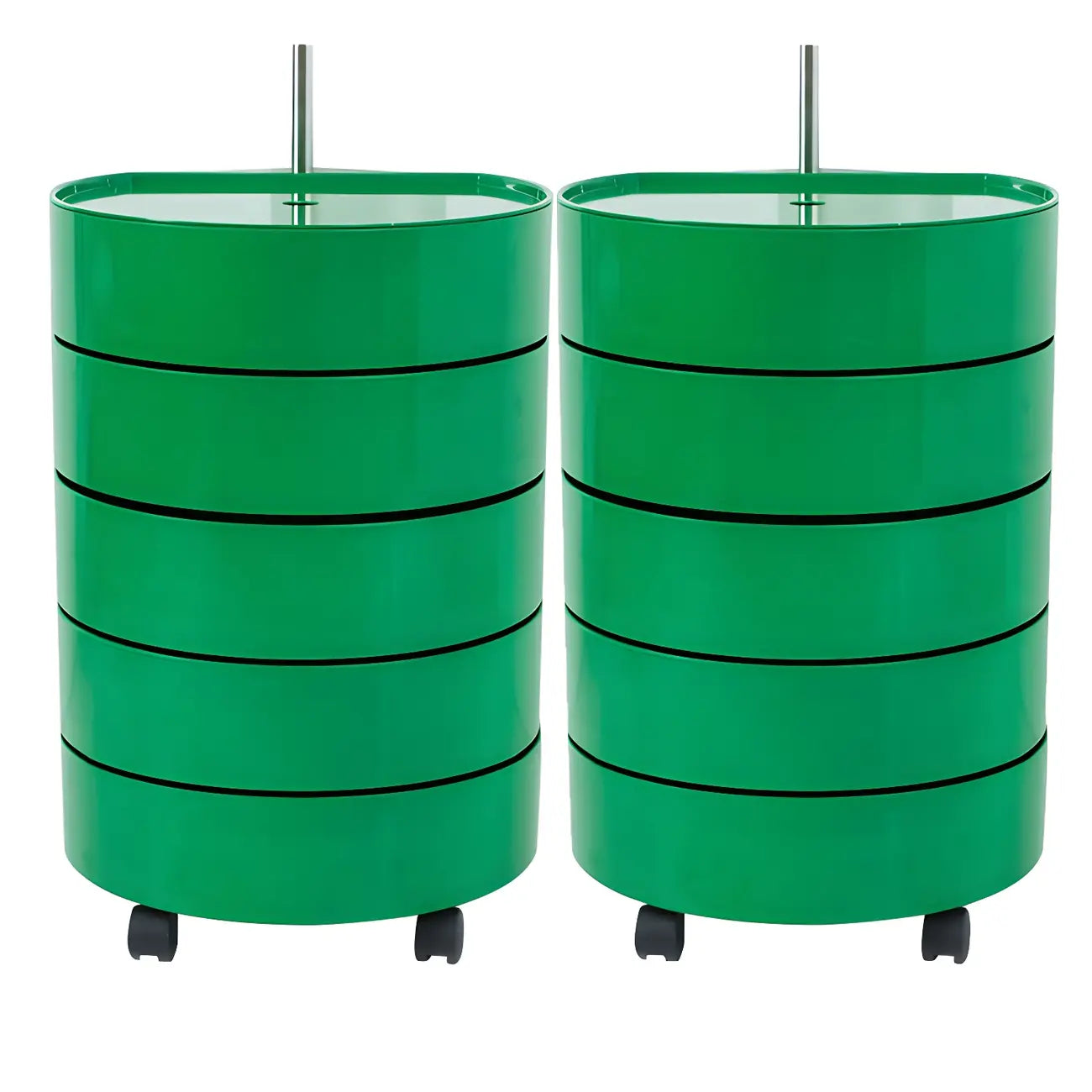 Table de chevet pivotante blanc cassé simple avec tiroirs de rangement